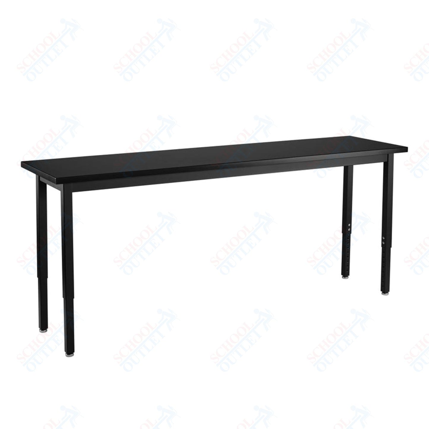 NPS Height Adjustable Science Lab Table, 18" X 96", Steel Legs (National Public Seating NPS-SLTX-1896)