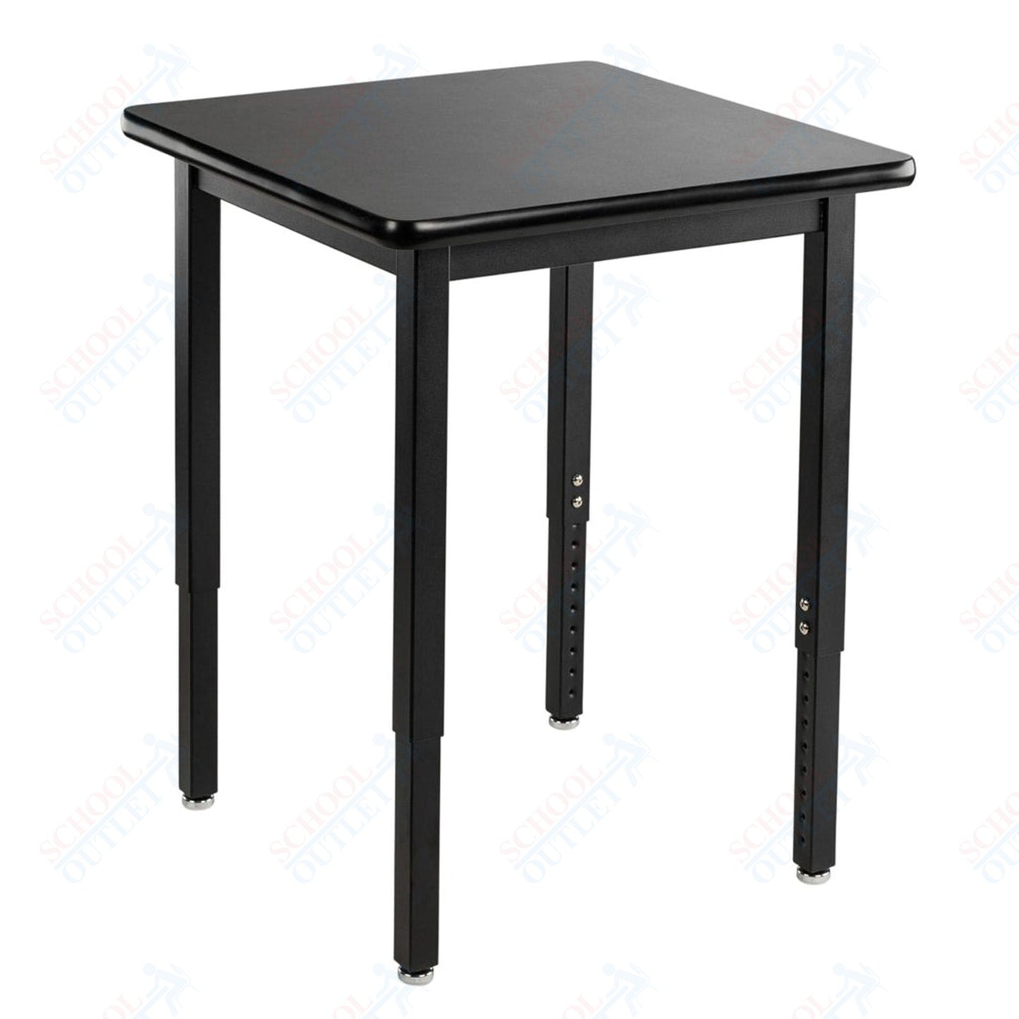NPS Height Adjustable Science Lab Table, 24" X 24", Steel Legs (National Public Seating NPS-SLTX-2424)
