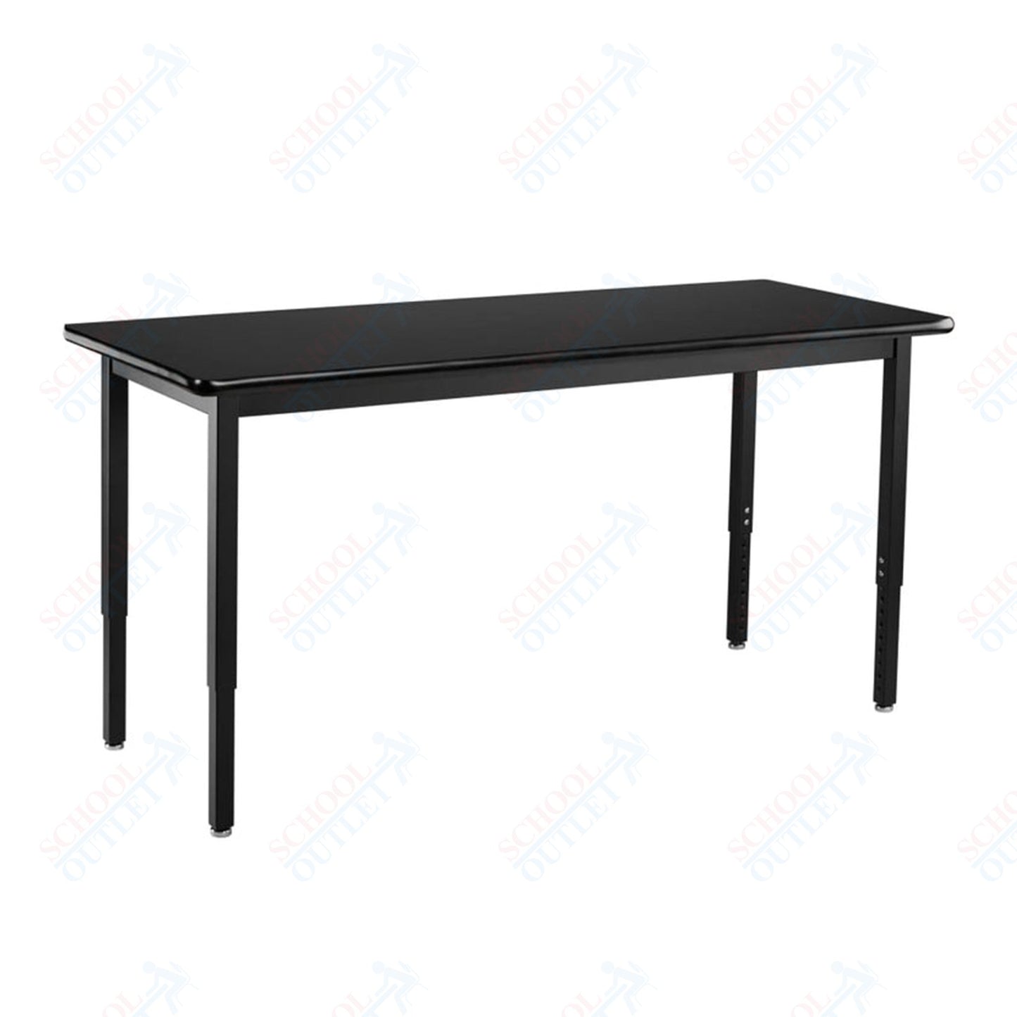 NPS Height Adjustable Science Lab Table, 24" X 42", Steel Legs (National Public Seating NPS-SLTX-2442)