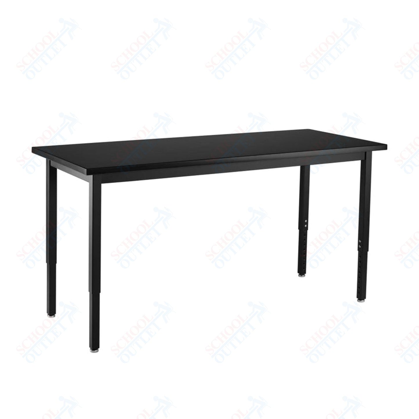NPS Height Adjustable Science Lab Table, 24" X 60", Steel Legs (National Public Seating NPS-SLTX-2460)