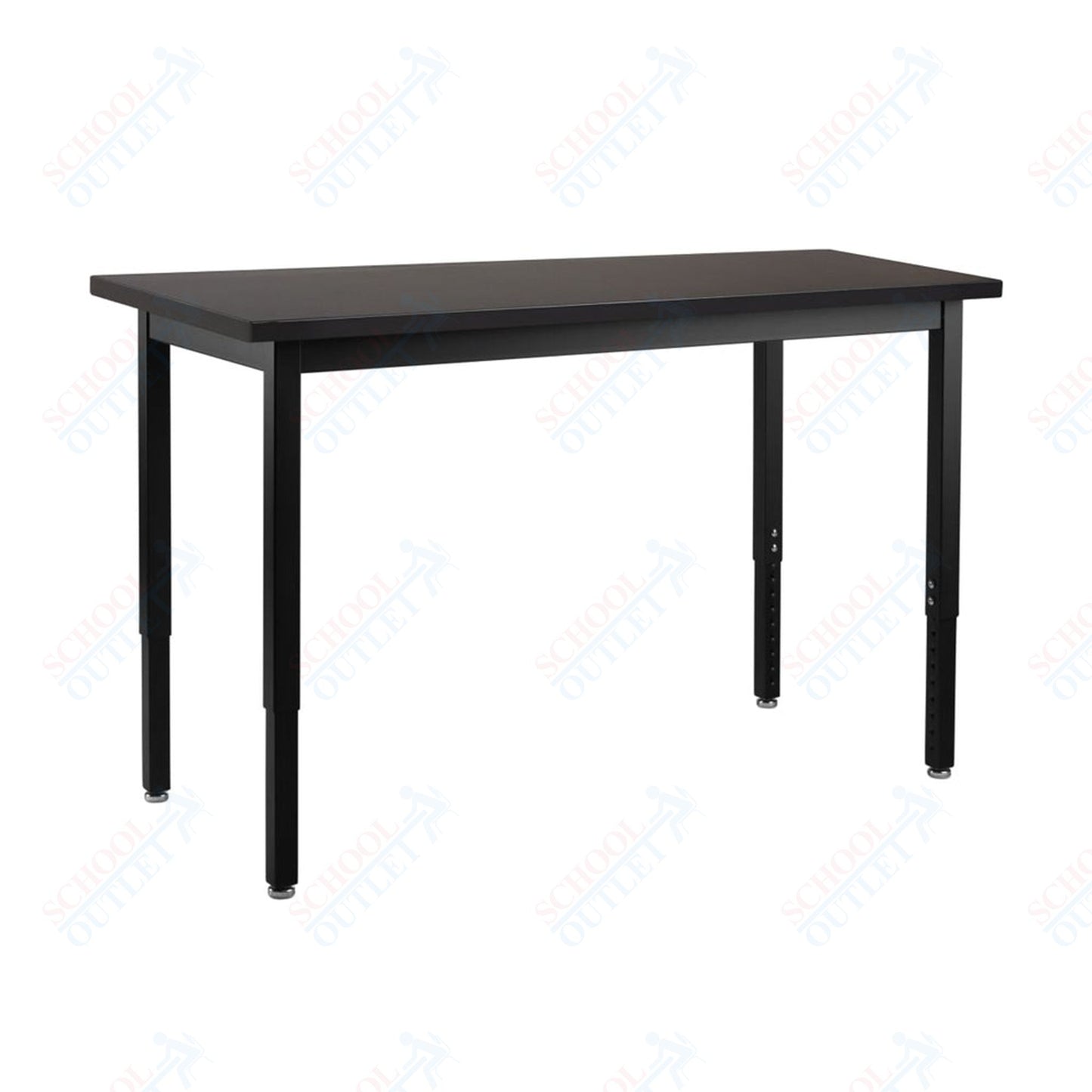 NPS Height Adjustable Science Lab Table, 24" X 72", Steel Legs (National Public Seating NPS-SLTX-2472)