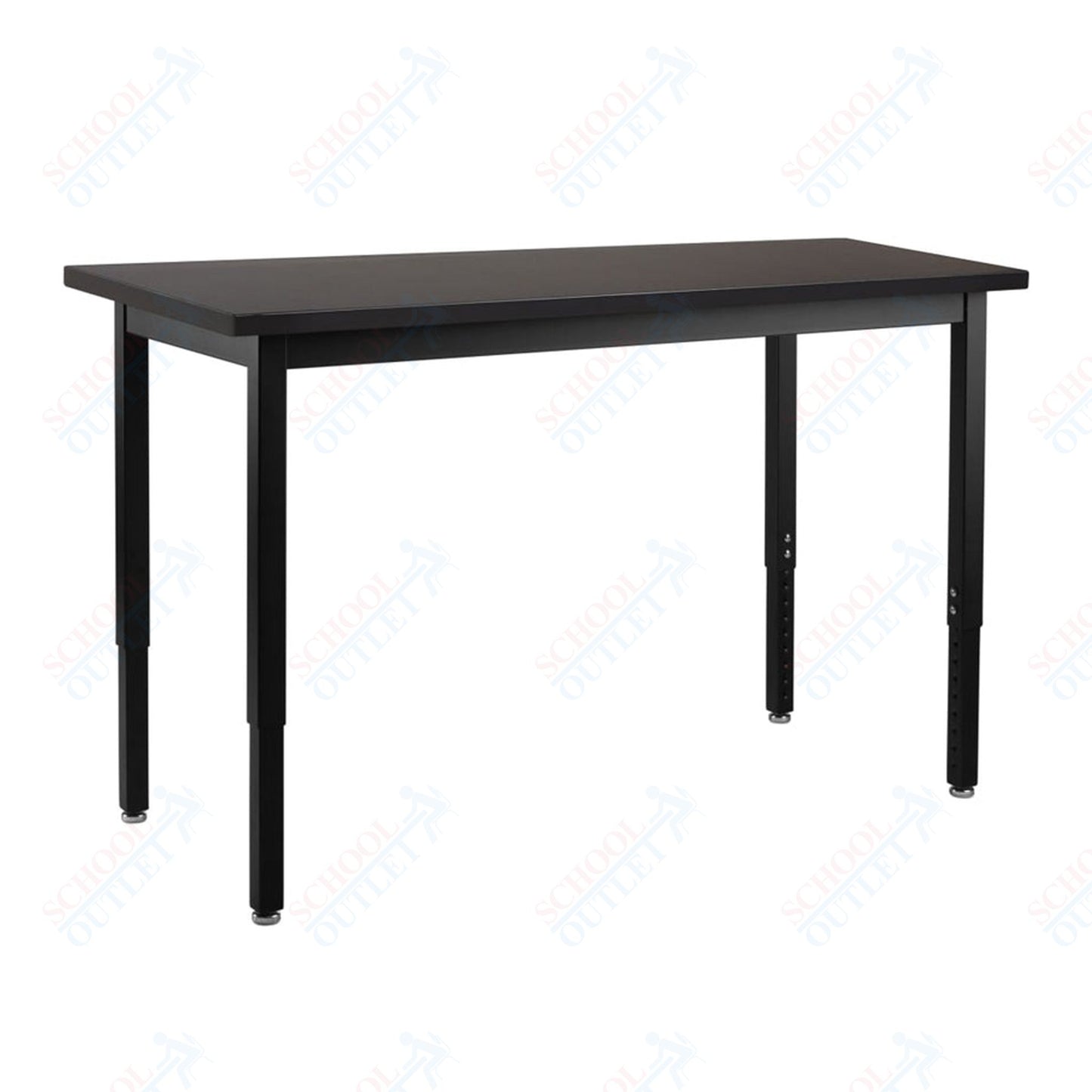 NPS Height Adjustable Science Lab Table, 24" X 84", Steel Legs (National Public Seating NPS-SLTX-2484)