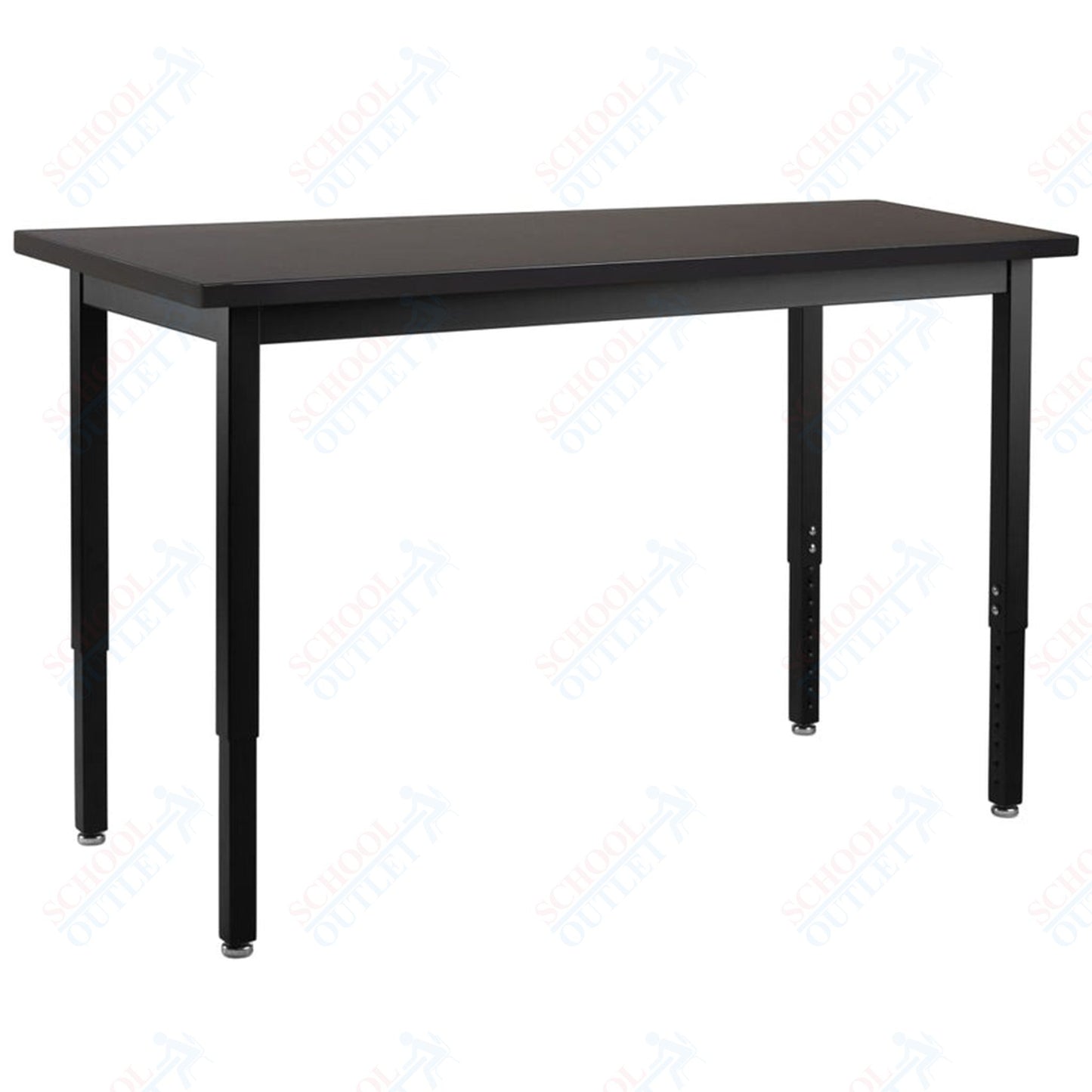 NPS Height Adjustable Science Lab Table, 24" X 96", Steel Legs (National Public Seating NPS-SLTX-2496)