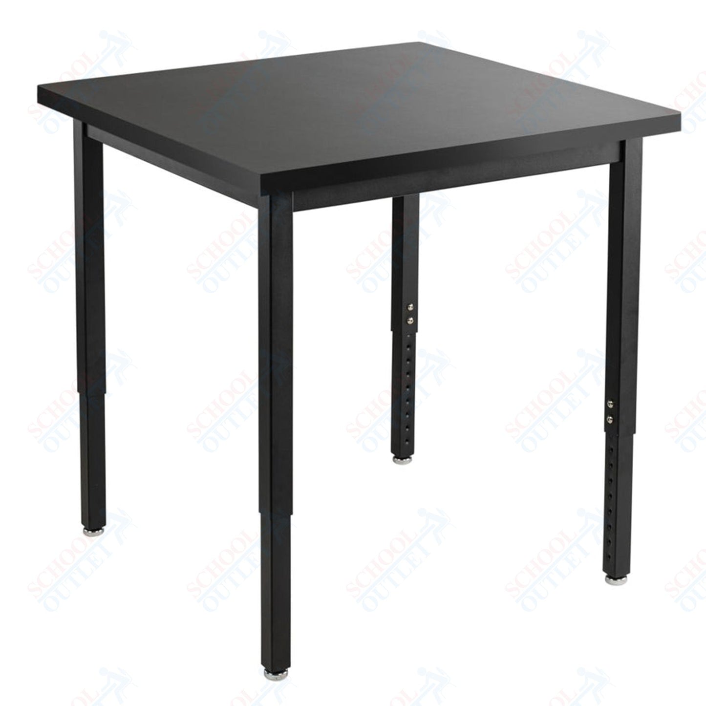 NPS Height Adjustable Science Lab Table, 30" X 30", Steel Legs (National Public Seating NPS-SLTX-3030)
