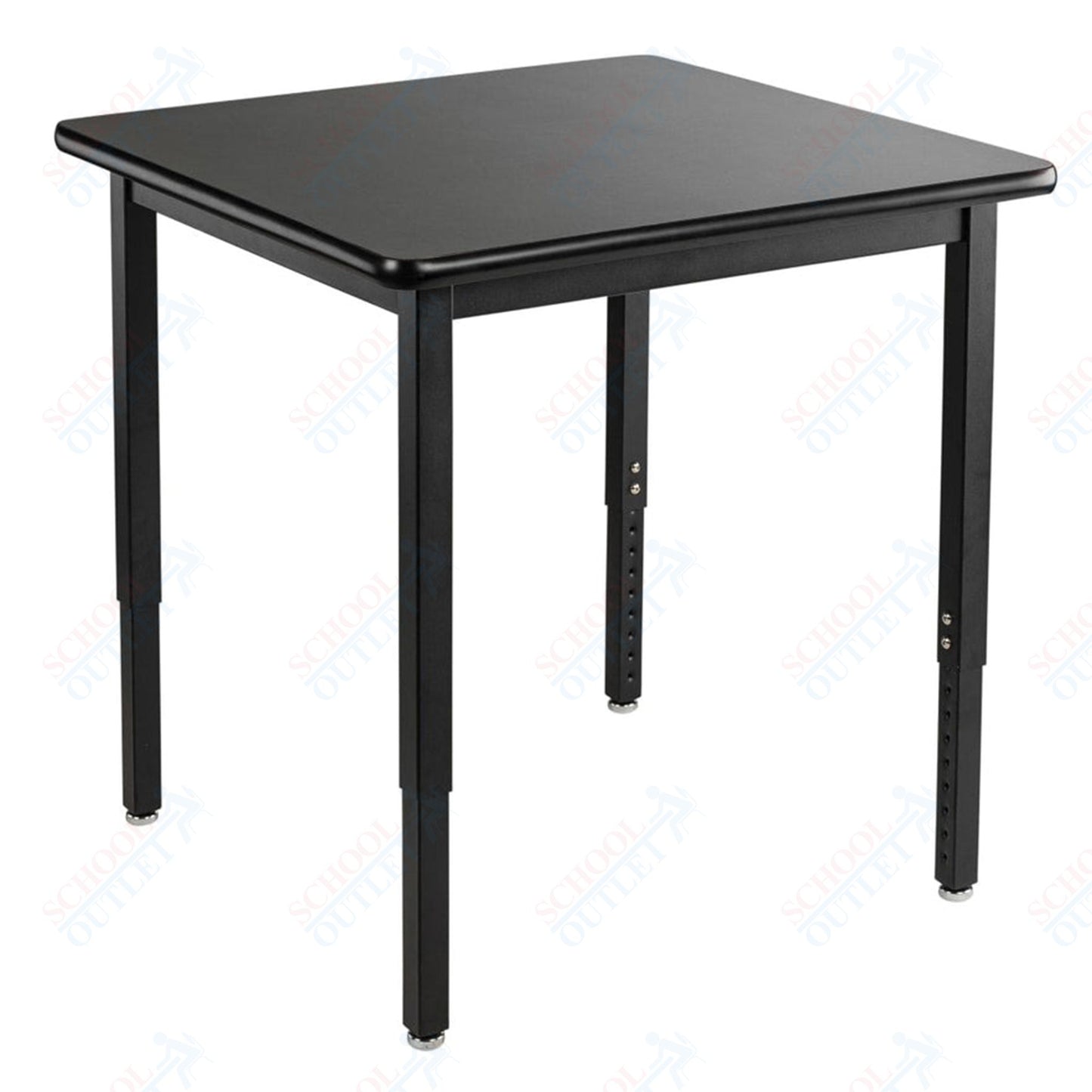 NPS Height Adjustable Science Lab Table, 30" X 30", Steel Legs (National Public Seating NPS-SLTX-3030)