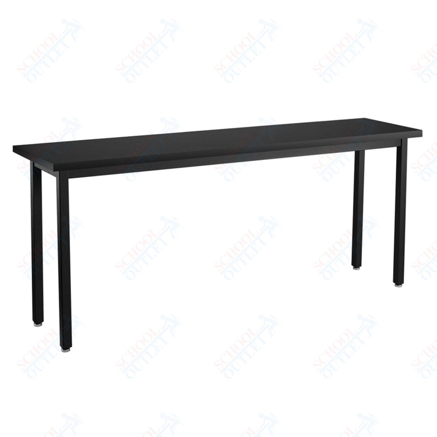 NPS Height Adjustable Science Lab Table, 18" X 96", Steel Legs (National Public Seating NPS-SLTX-1896)