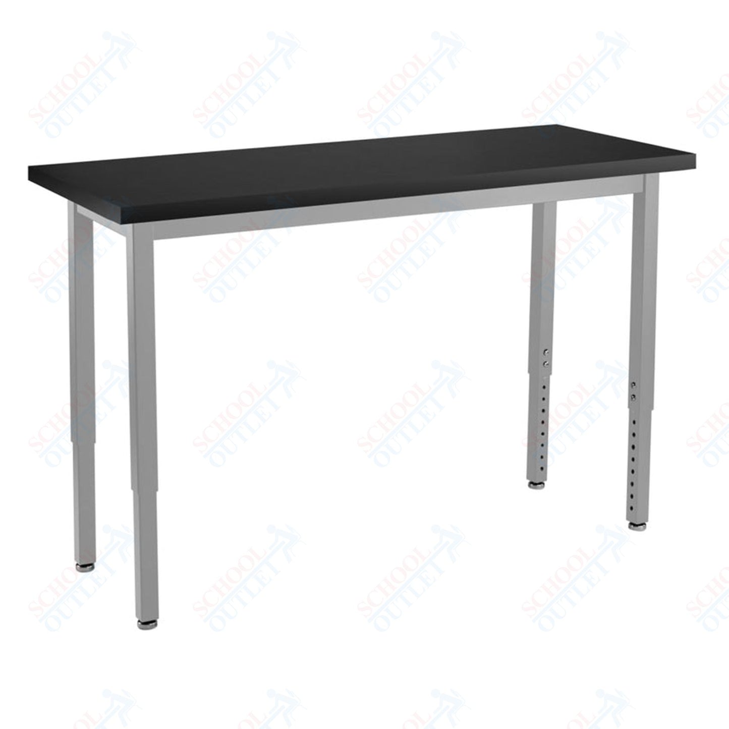NPS Height Adjustable Science Lab Table, 18" X 48", Steel Legs (National Public Seating NPS-SLTX-1848)