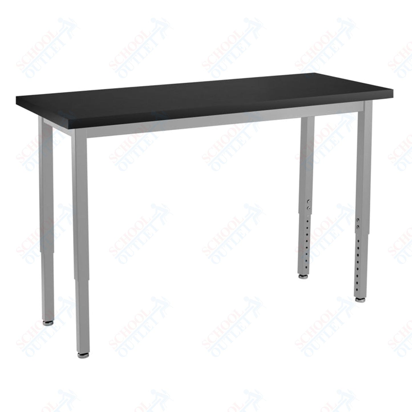 NPS Height Adjustable Science Lab Table, 18" X 54", Steel Legs (National Public Seating NPS-SLTX-1854)