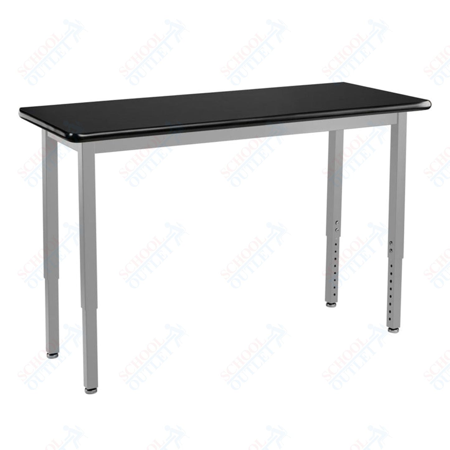 NPS Height Adjustable Science Lab Table, 18" X 60", Steel Legs (National Public Seating NPS-SLTX-1860)
