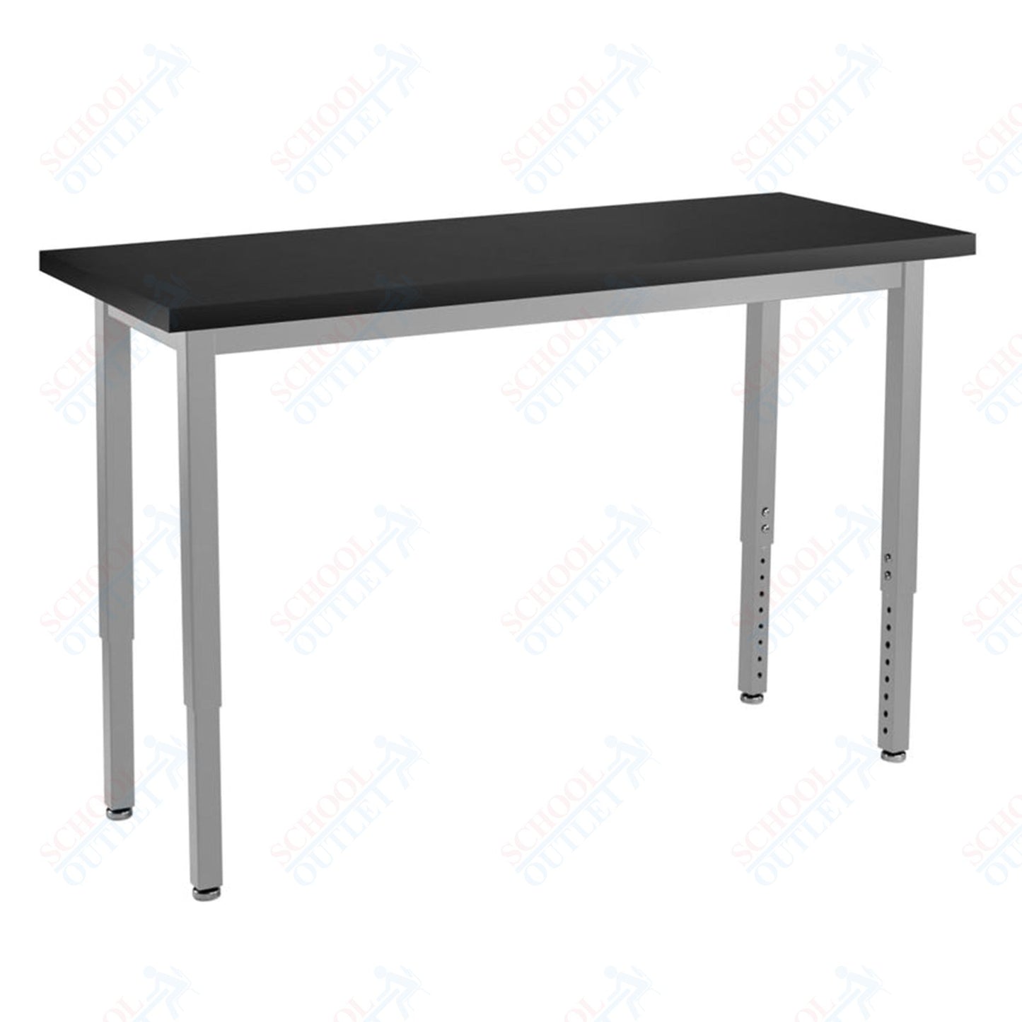 NPS Height Adjustable Science Lab Table, 18" X 72", Steel Legs (National Public Seating NPS-SLTX-1872)