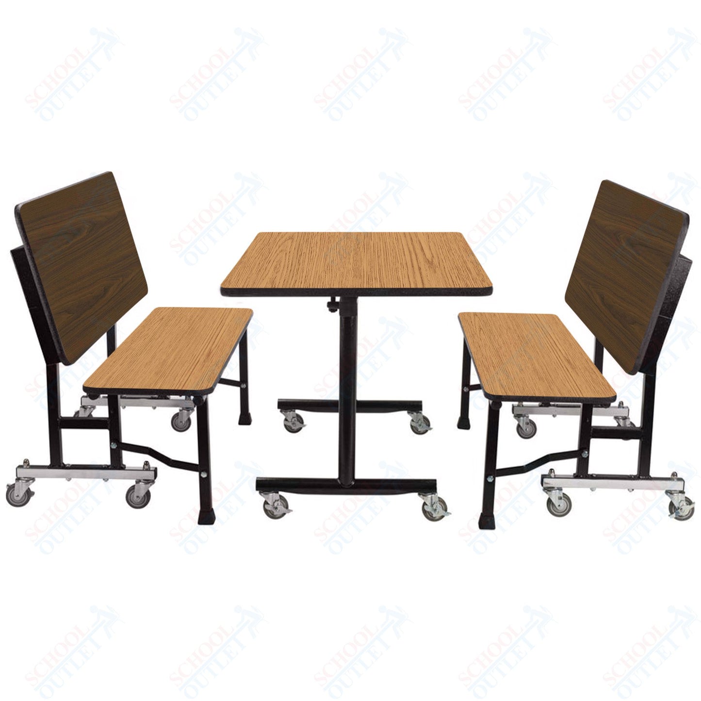 NPS ToGo Booth Set, (1) 24"x48" Table and (2) 48" Benches, MDF Core (National Public Seating NPS-TGBTH2448MDPE)