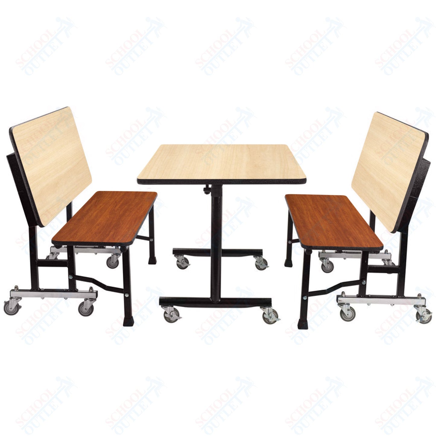 NPS ToGo Booth Set, (1) 30"x48" Table and (2) 48" Benches, MDF Core (National Public Seating NPS-TGBTH3048MDPE)