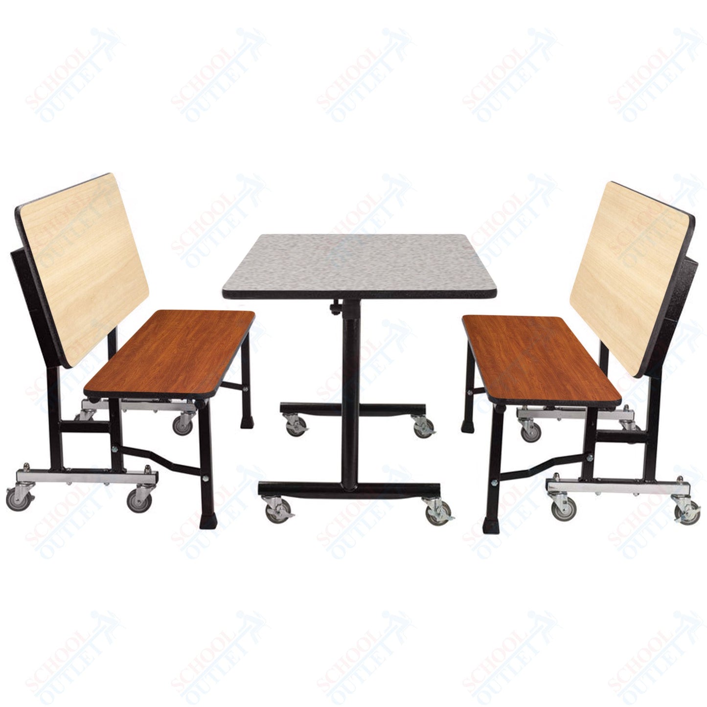 NPS ToGo Booth Set, (1) 30"x48" Table and (2) 48" Benches, MDF Core (National Public Seating NPS-TGBTH3048MDPE)