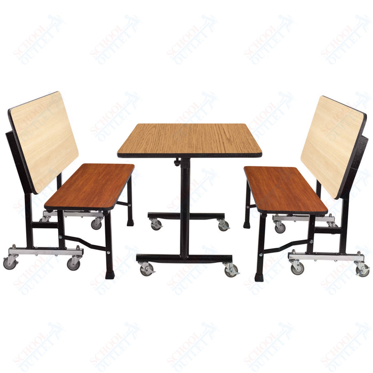 NPS ToGo Booth Set, (1) 30"x48" Table and (2) 48" Benches, MDF Core (National Public Seating NPS-TGBTH3048MDPE)