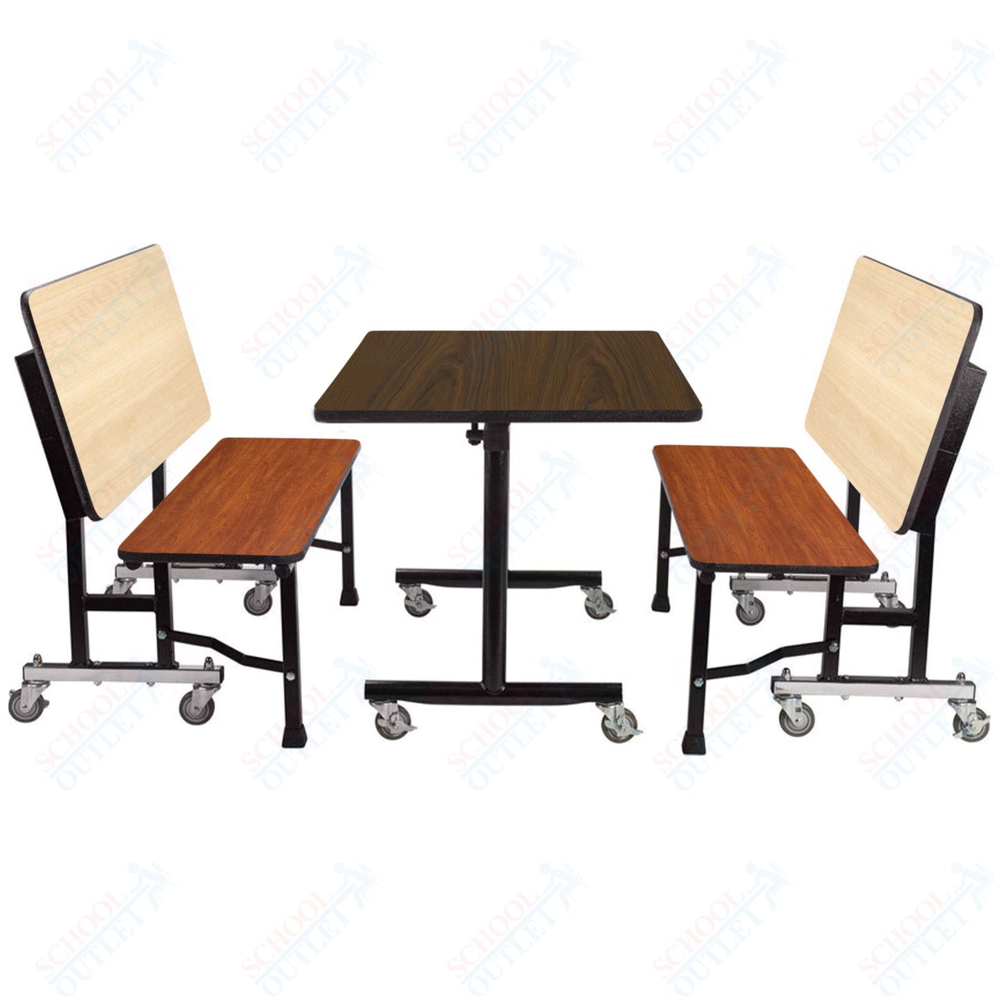 NPS ToGo Booth Set, (1) 30"x48" Table and (2) 48" Benches, MDF Core (National Public Seating NPS-TGBTH3048MDPE)