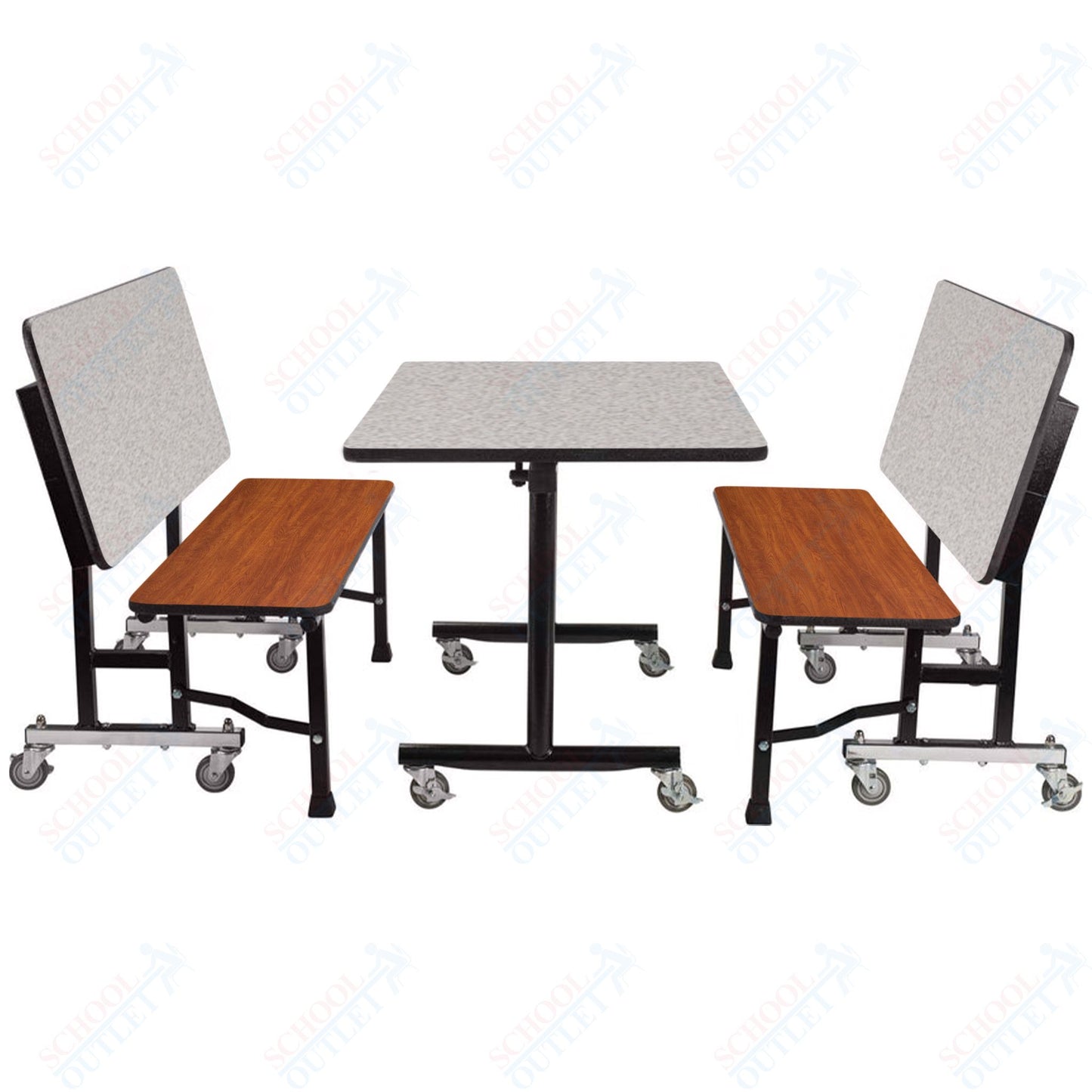 NPS ToGo Booth Set, (1) 30"x48" Table and (2) 48" Benches, MDF Core (National Public Seating NPS-TGBTH3048MDPE)