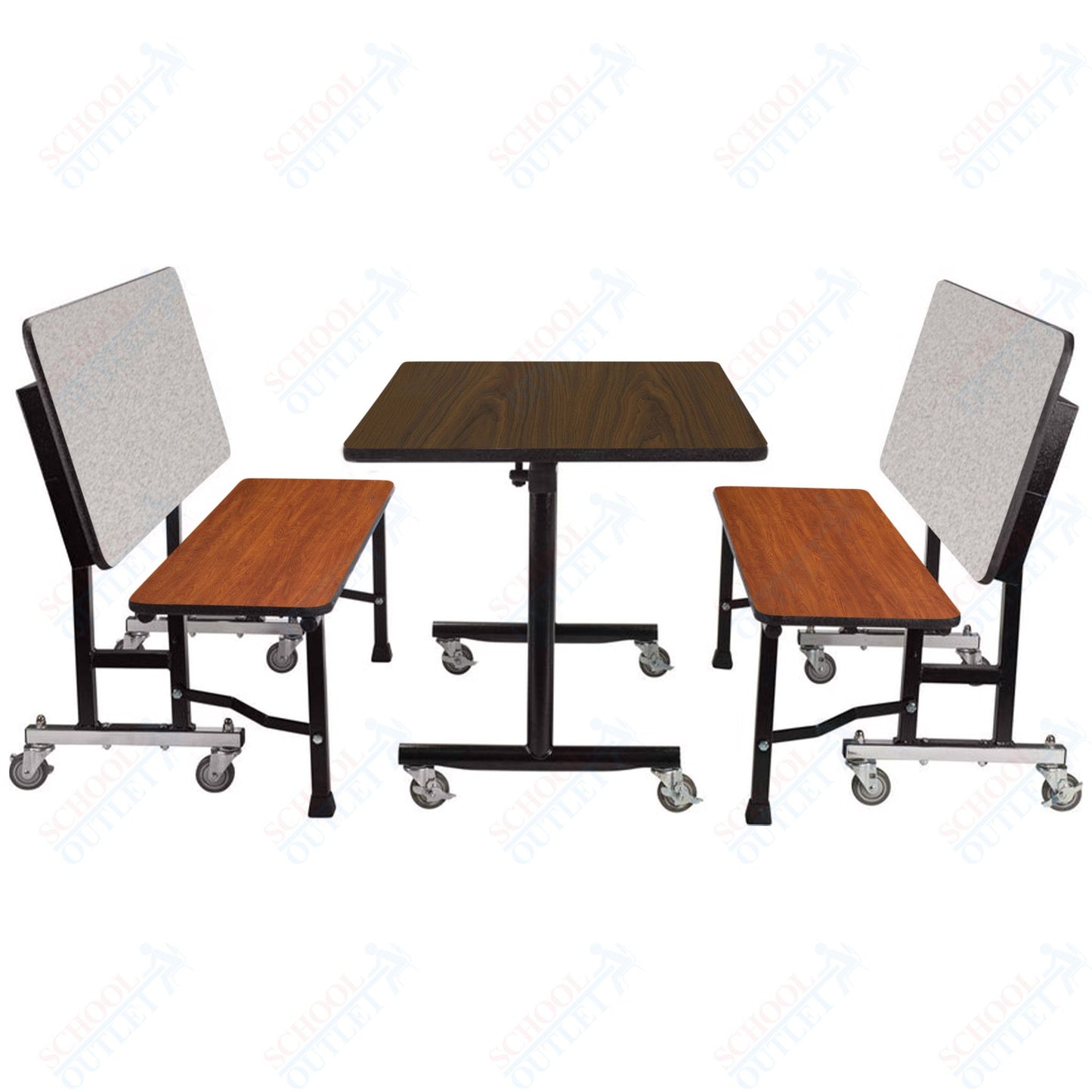 NPS ToGo Booth Set, (1) 30"x48" Table and (2) 48" Benches, MDF Core (National Public Seating NPS-TGBTH3048MDPE)