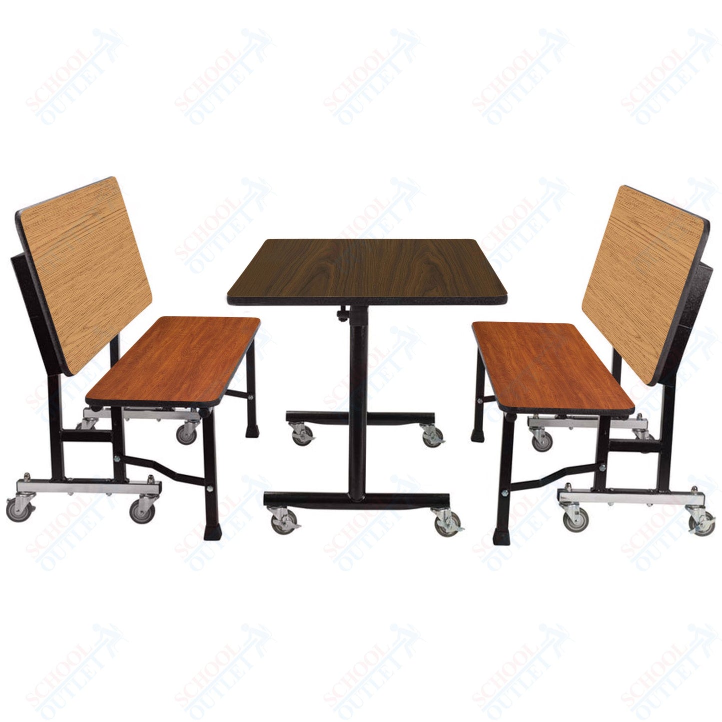 NPS ToGo Booth Set, (1) 30"x48" Table and (2) 48" Benches, MDF Core (National Public Seating NPS-TGBTH3048MDPE)