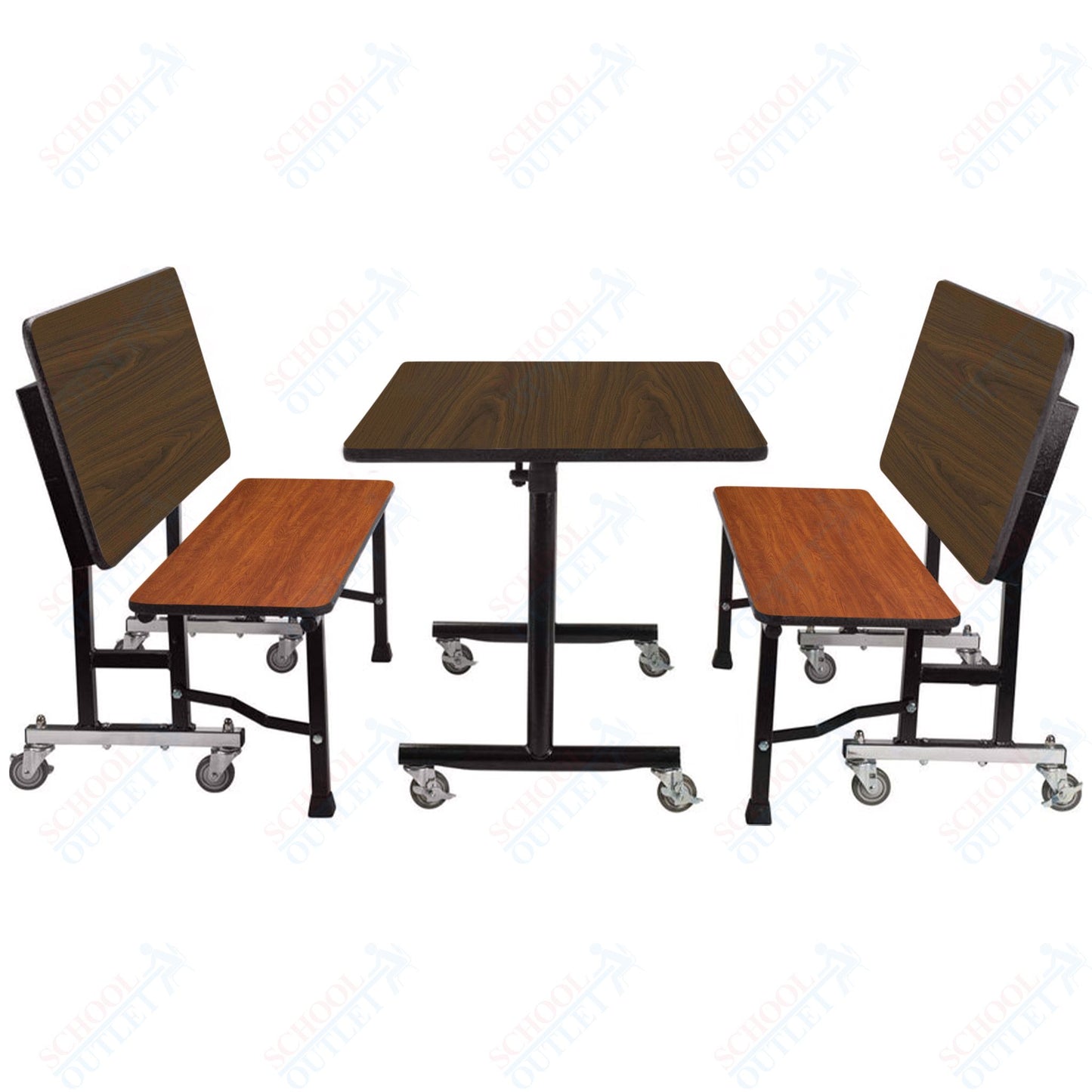 NPS ToGo Booth Set, (1) 30"x48" Table and (2) 48" Benches, MDF Core (National Public Seating NPS-TGBTH3048MDPE)