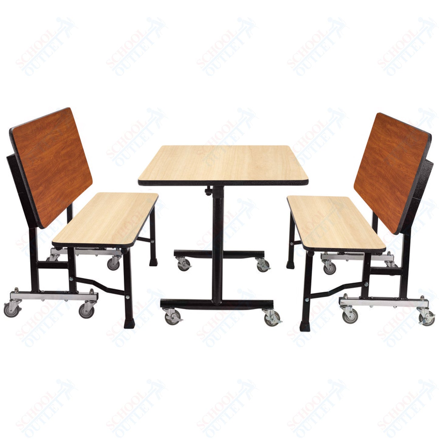 NPS ToGo Booth Set, (1) 30"x48" Table and (2) 48" Benches, MDF Core (National Public Seating NPS-TGBTH3048MDPE)