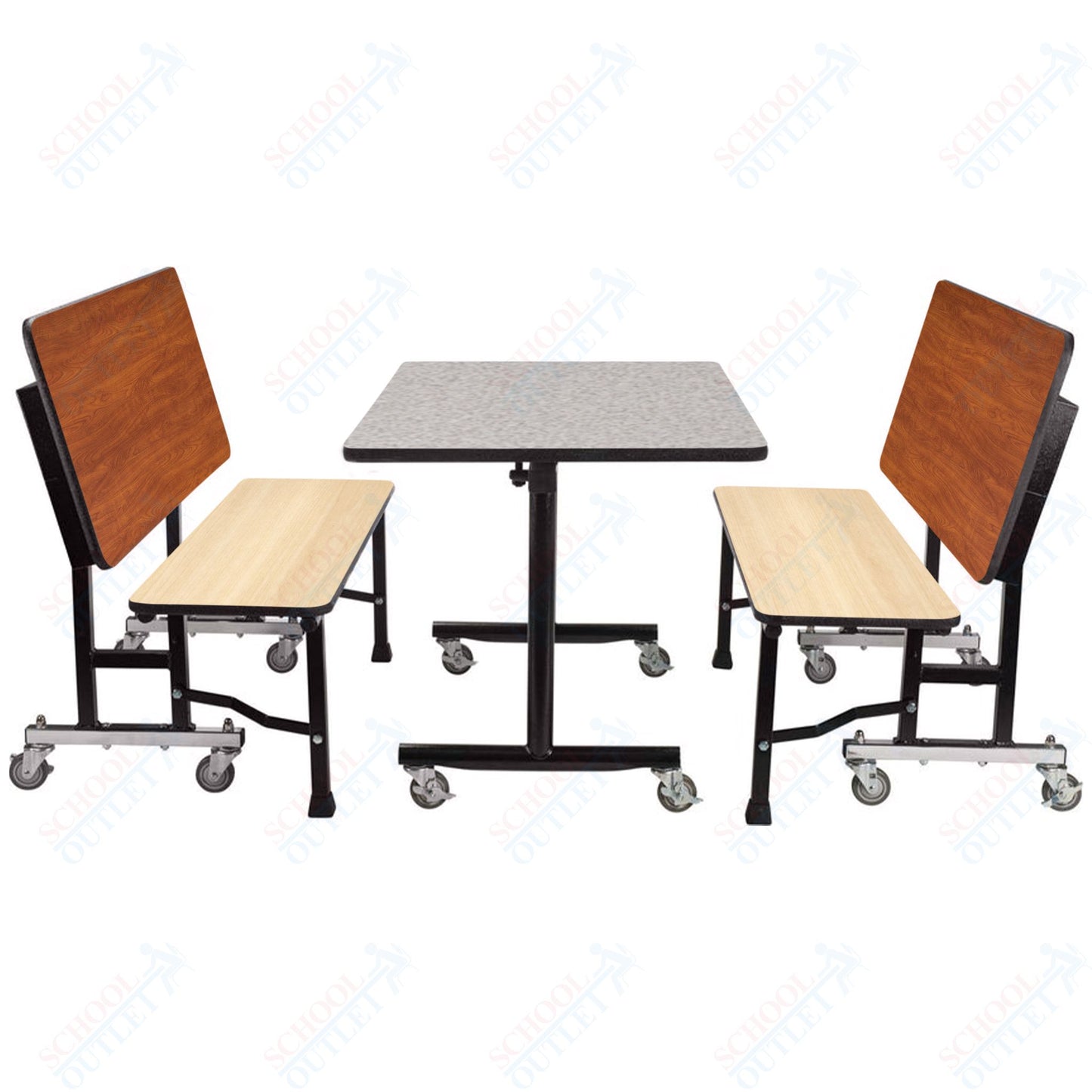 NPS ToGo Booth Set, (1) 30"x48" Table and (2) 48" Benches, MDF Core (National Public Seating NPS-TGBTH3048MDPE)