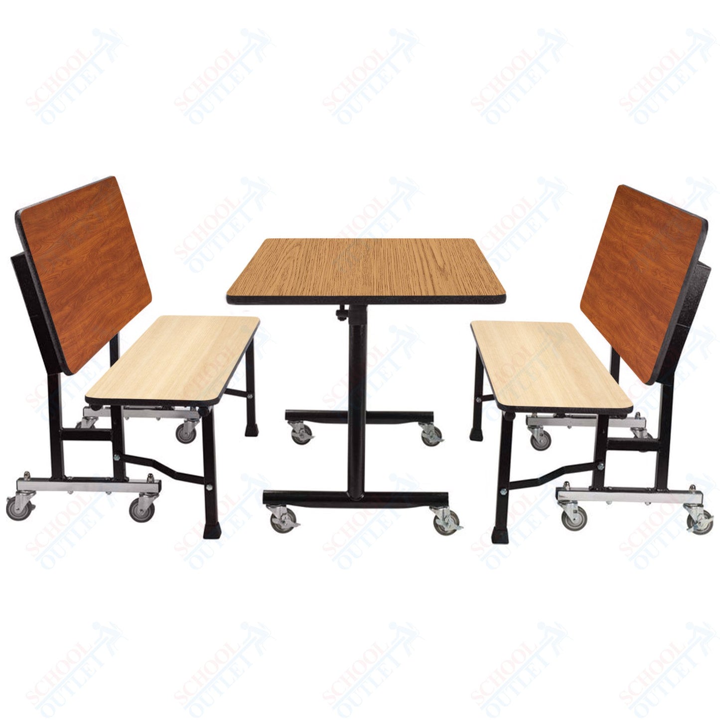 NPS ToGo Booth Set, (1) 30"x48" Table and (2) 48" Benches, MDF Core (National Public Seating NPS-TGBTH3048MDPE)