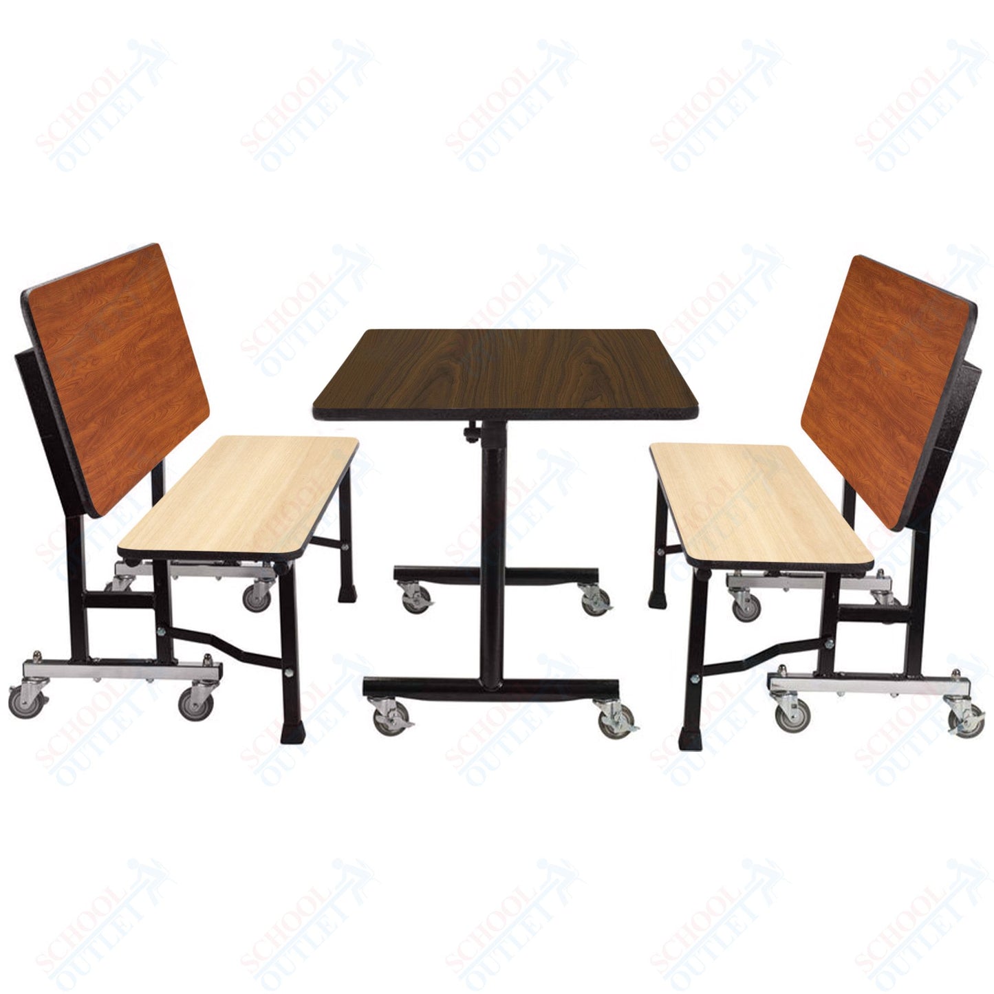 NPS ToGo Booth Set, (1) 30"x48" Table and (2) 48" Benches, MDF Core (National Public Seating NPS-TGBTH3048MDPE)