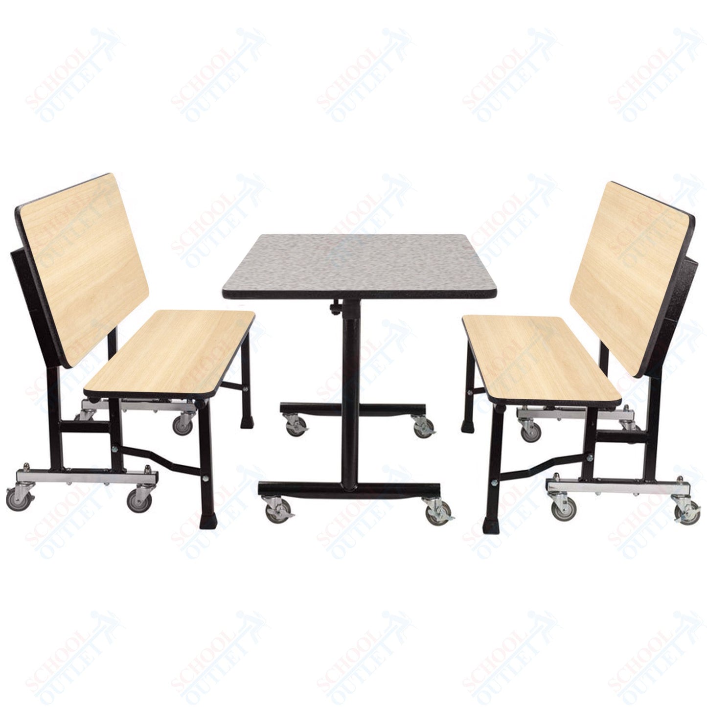 NPS ToGo Booth Set, (1) 30"x48" Table and (2) 48" Benches, MDF Core (National Public Seating NPS-TGBTH3048MDPE)