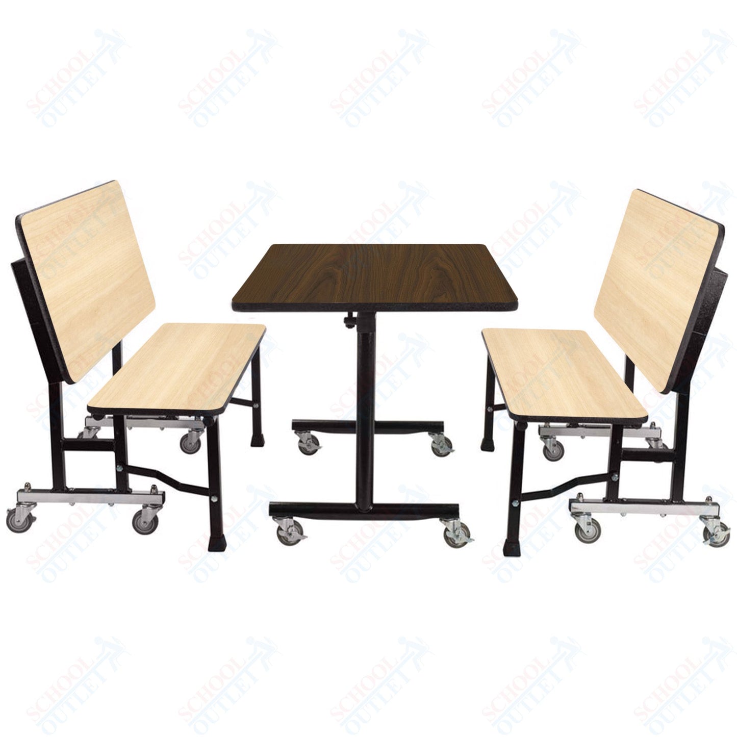 NPS ToGo Booth Set, (1) 30"x48" Table and (2) 48" Benches, MDF Core (National Public Seating NPS-TGBTH3048MDPE)