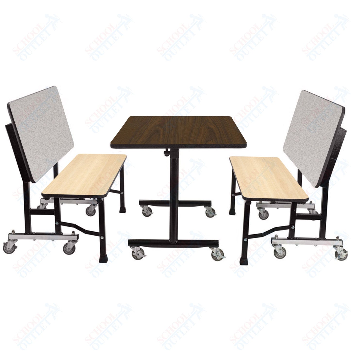 NPS ToGo Booth Set, (1) 30"x48" Table and (2) 48" Benches, MDF Core (National Public Seating NPS-TGBTH3048MDPE)