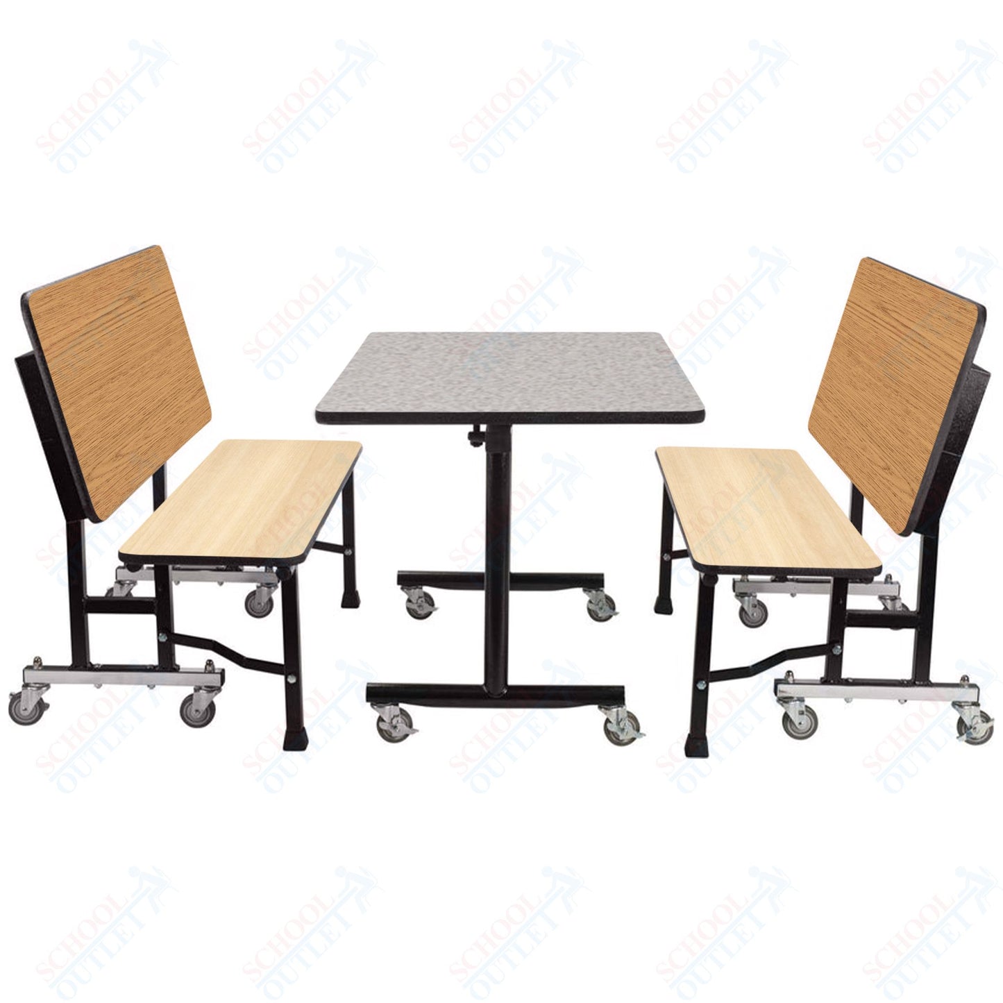 NPS ToGo Booth Set, (1) 30"x48" Table and (2) 48" Benches, MDF Core (National Public Seating NPS-TGBTH3048MDPE)