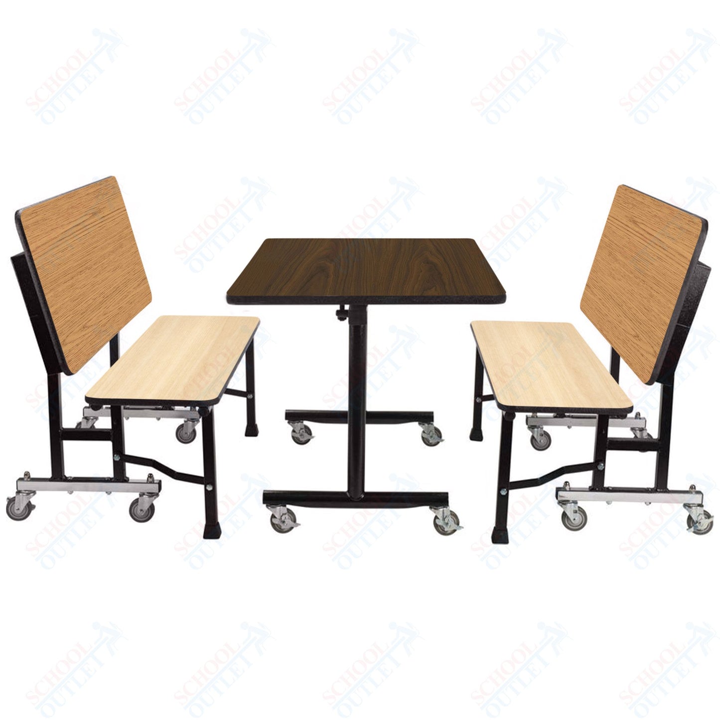 NPS ToGo Booth Set, (1) 30"x48" Table and (2) 48" Benches, MDF Core (National Public Seating NPS-TGBTH3048MDPE)
