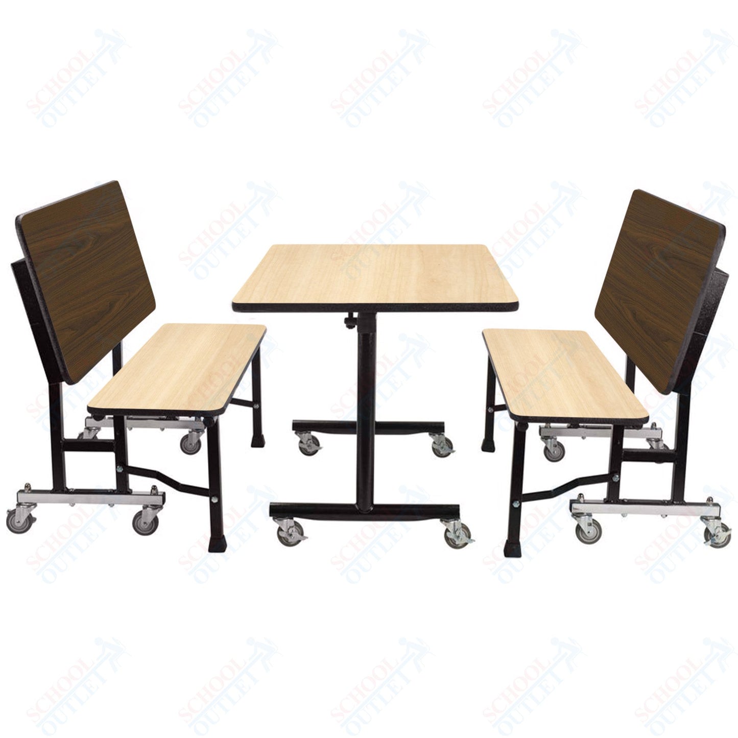 NPS ToGo Booth Set, (1) 30"x48" Table and (2) 48" Benches, MDF Core (National Public Seating NPS-TGBTH3048MDPE)
