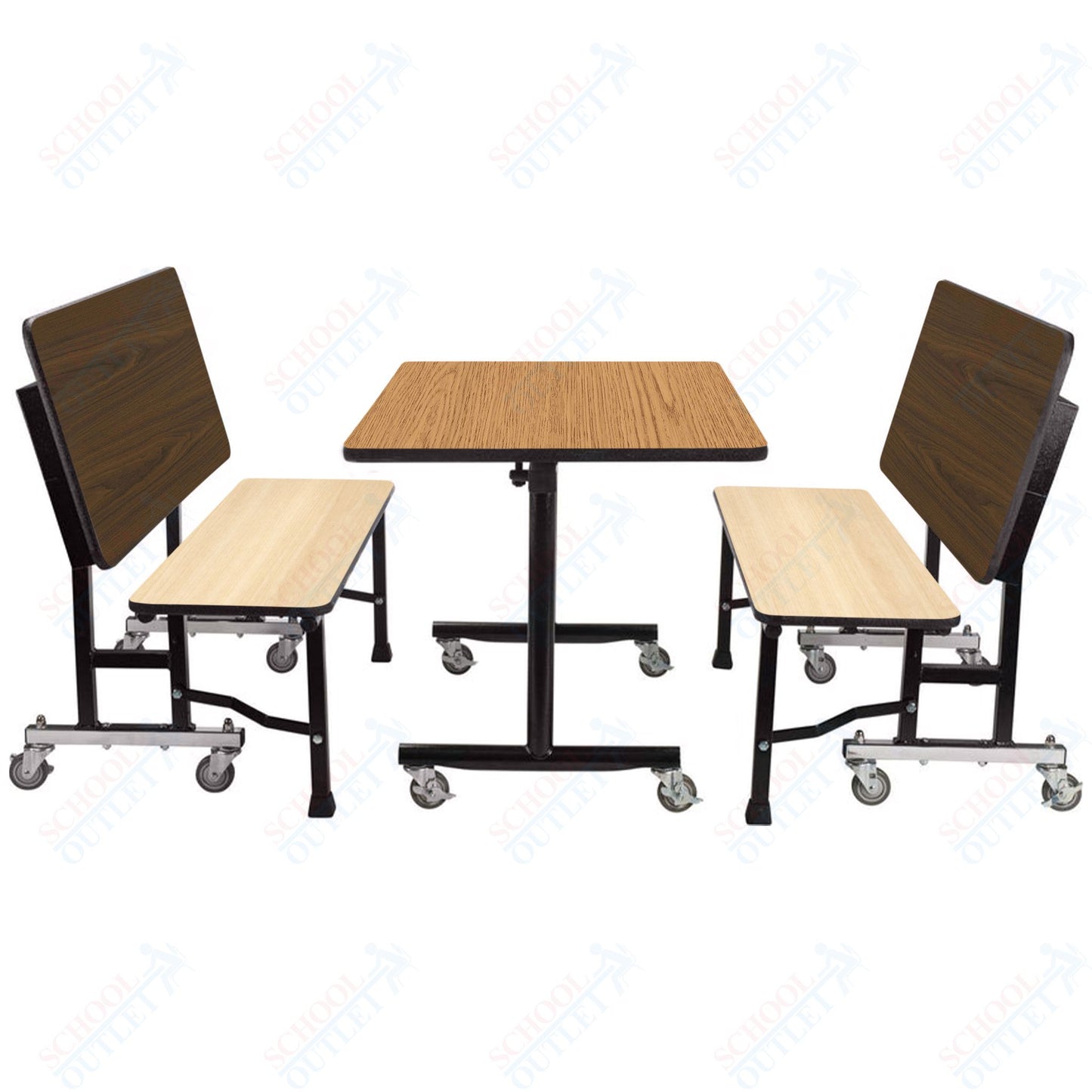 NPS ToGo Booth Set, (1) 30"x48" Table and (2) 48" Benches, MDF Core (National Public Seating NPS-TGBTH3048MDPE)