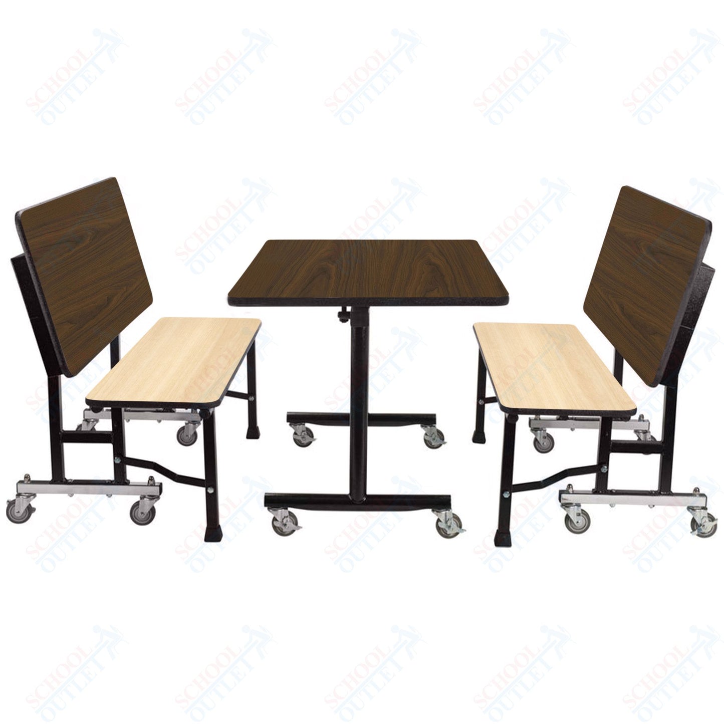 NPS ToGo Booth Set, (1) 30"x48" Table and (2) 48" Benches, MDF Core (National Public Seating NPS-TGBTH3048MDPE)