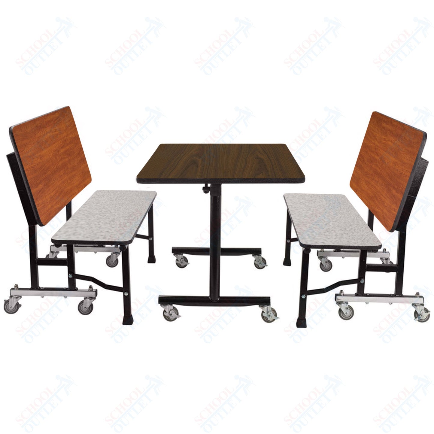 NPS ToGo Booth Set, (1) 30"x48" Table and (2) 48" Benches, MDF Core (National Public Seating NPS-TGBTH3048MDPE)