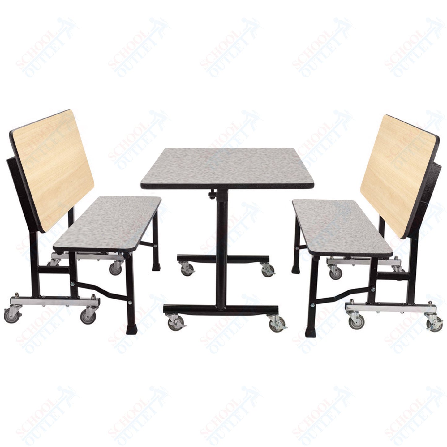 NPS ToGo Booth Set, (1) 30"x48" Table and (2) 48" Benches, MDF Core (National Public Seating NPS-TGBTH3048MDPE)