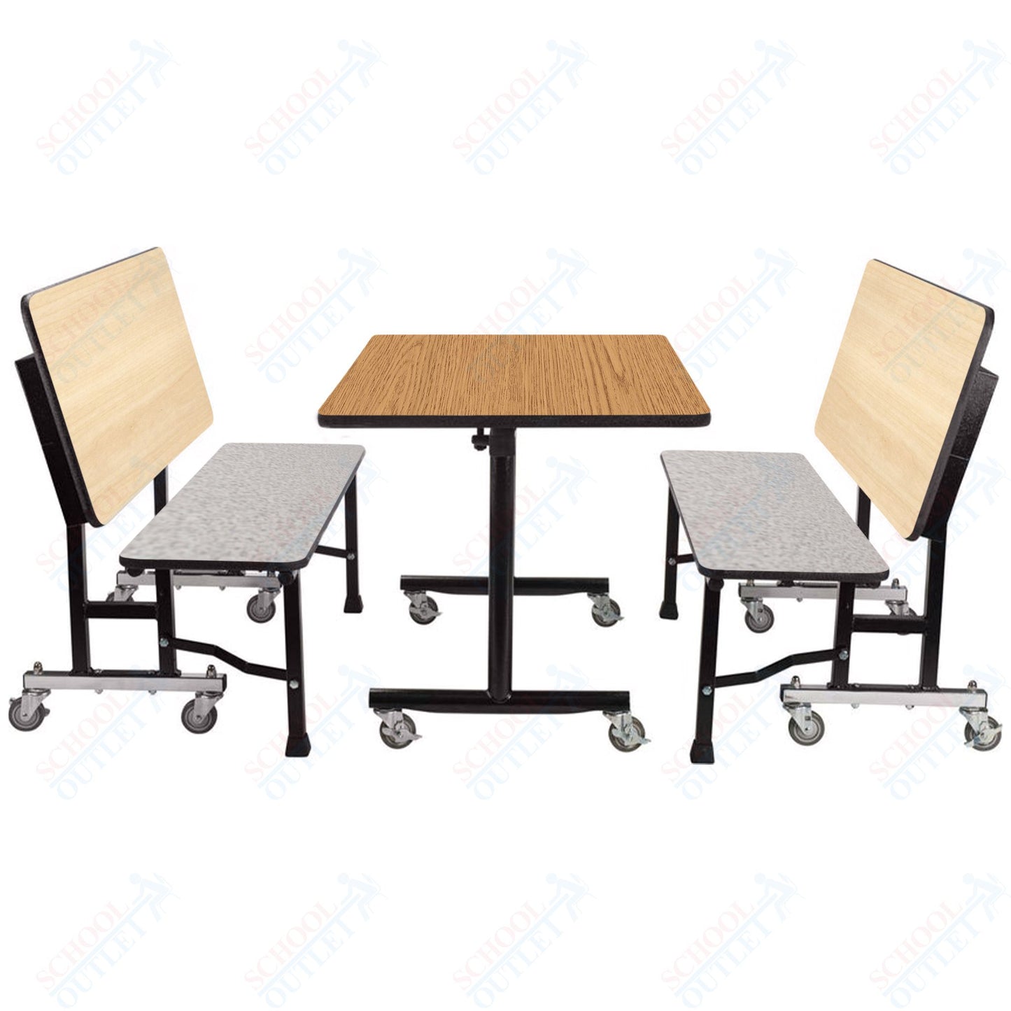 NPS ToGo Booth Set, (1) 30"x48" Table and (2) 48" Benches, MDF Core (National Public Seating NPS-TGBTH3048MDPE)
