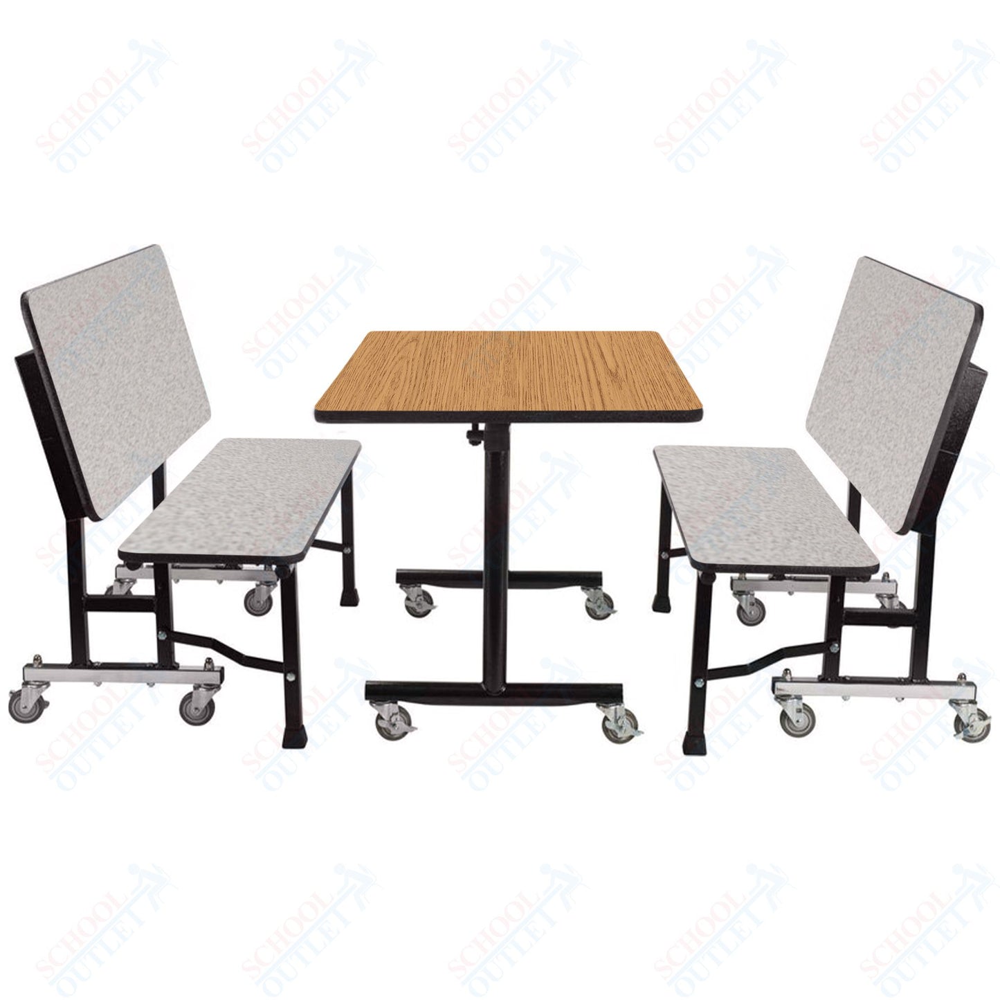 NPS ToGo Booth Set, (1) 30"x48" Table and (2) 48" Benches, MDF Core (National Public Seating NPS-TGBTH3048MDPE)