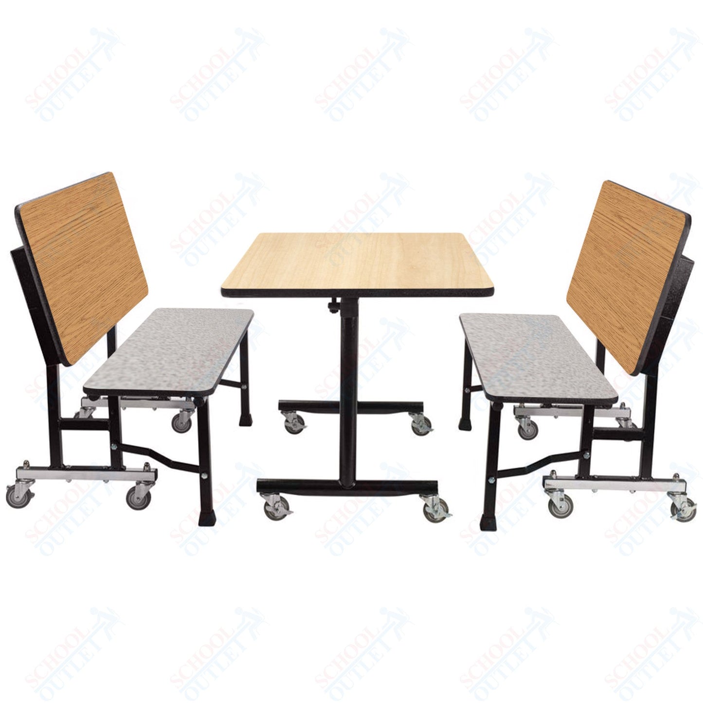 NPS ToGo Booth Set, (1) 30"x48" Table and (2) 48" Benches, MDF Core (National Public Seating NPS-TGBTH3048MDPE)