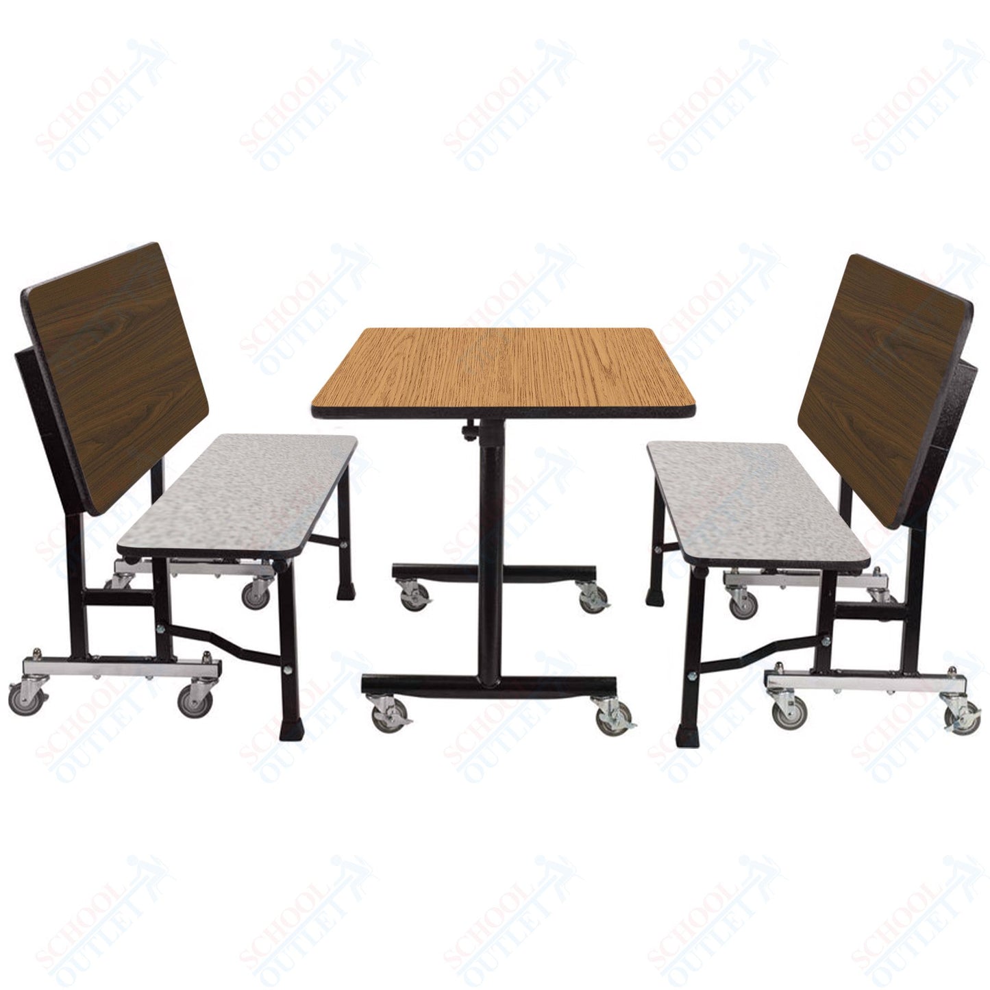 NPS ToGo Booth Set, (1) 30"x48" Table and (2) 48" Benches, MDF Core (National Public Seating NPS-TGBTH3048MDPE)