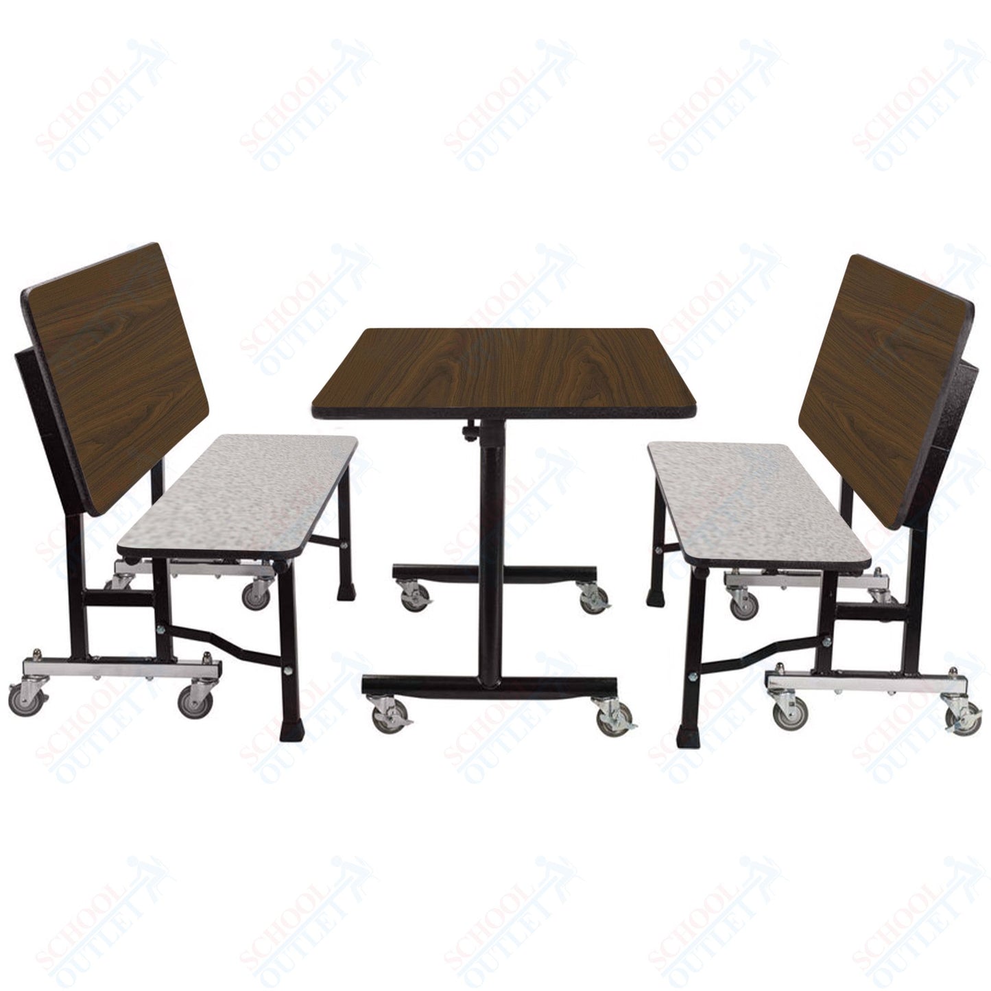NPS ToGo Booth Set, (1) 30"x48" Table and (2) 48" Benches, MDF Core (National Public Seating NPS-TGBTH3048MDPE)