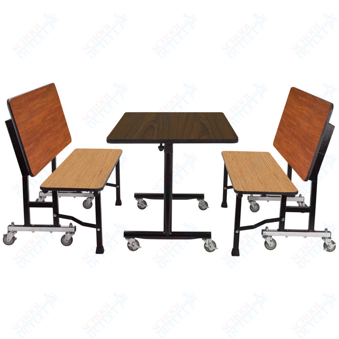 NPS ToGo Booth Set, (1) 30"x48" Table and (2) 48" Benches, MDF Core (National Public Seating NPS-TGBTH3048MDPE)