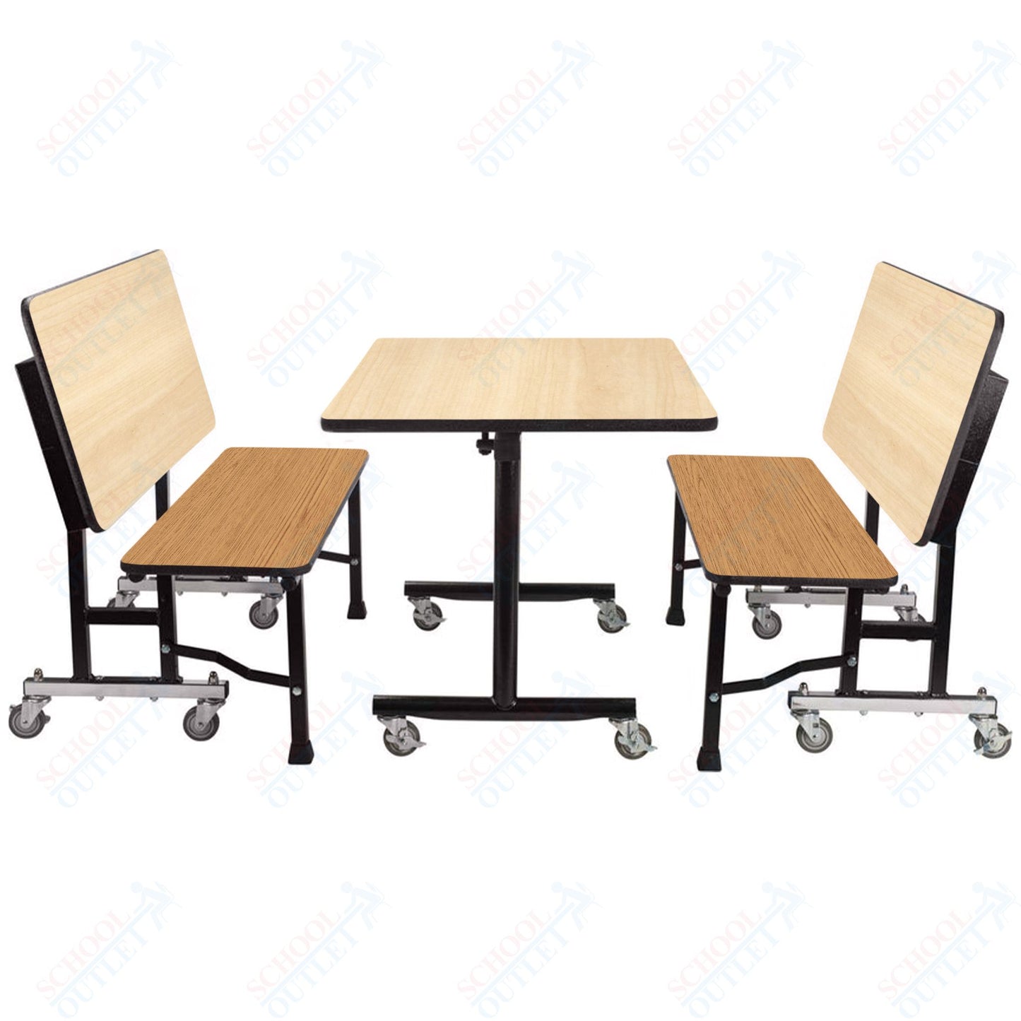 NPS ToGo Booth Set, (1) 30"x48" Table and (2) 48" Benches, MDF Core (National Public Seating NPS-TGBTH3048MDPE)