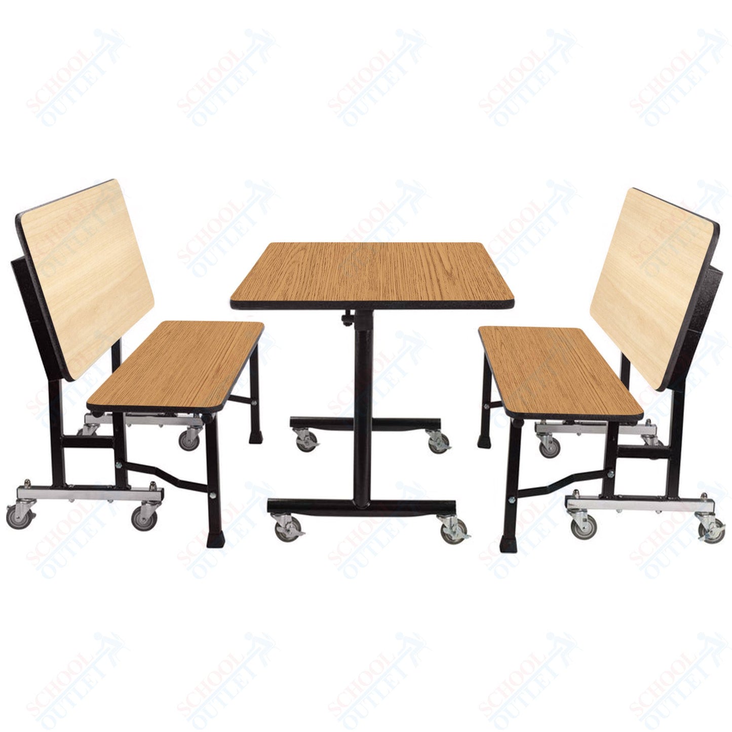 NPS ToGo Booth Set, (1) 30"x48" Table and (2) 48" Benches, MDF Core (National Public Seating NPS-TGBTH3048MDPE)