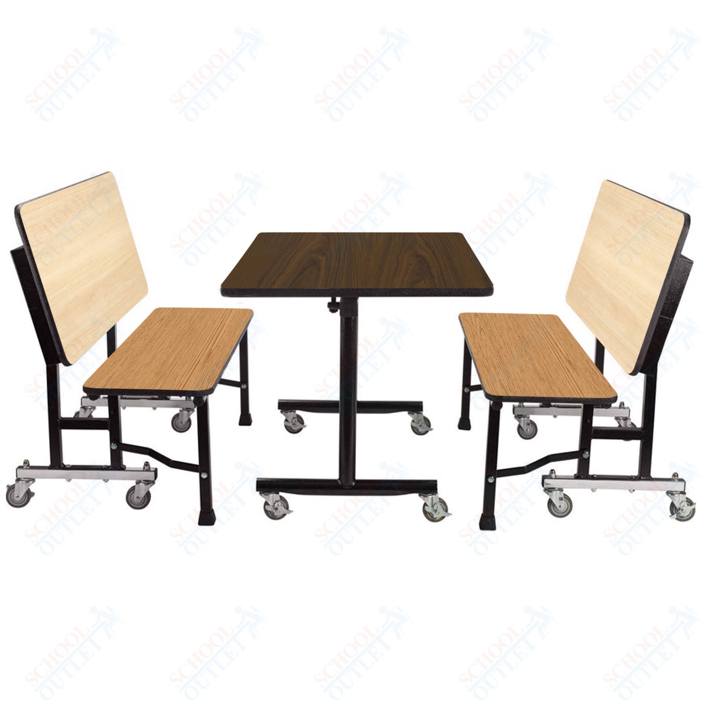 NPS ToGo Booth Set, (1) 30"x48" Table and (2) 48" Benches, MDF Core (National Public Seating NPS-TGBTH3048MDPE)