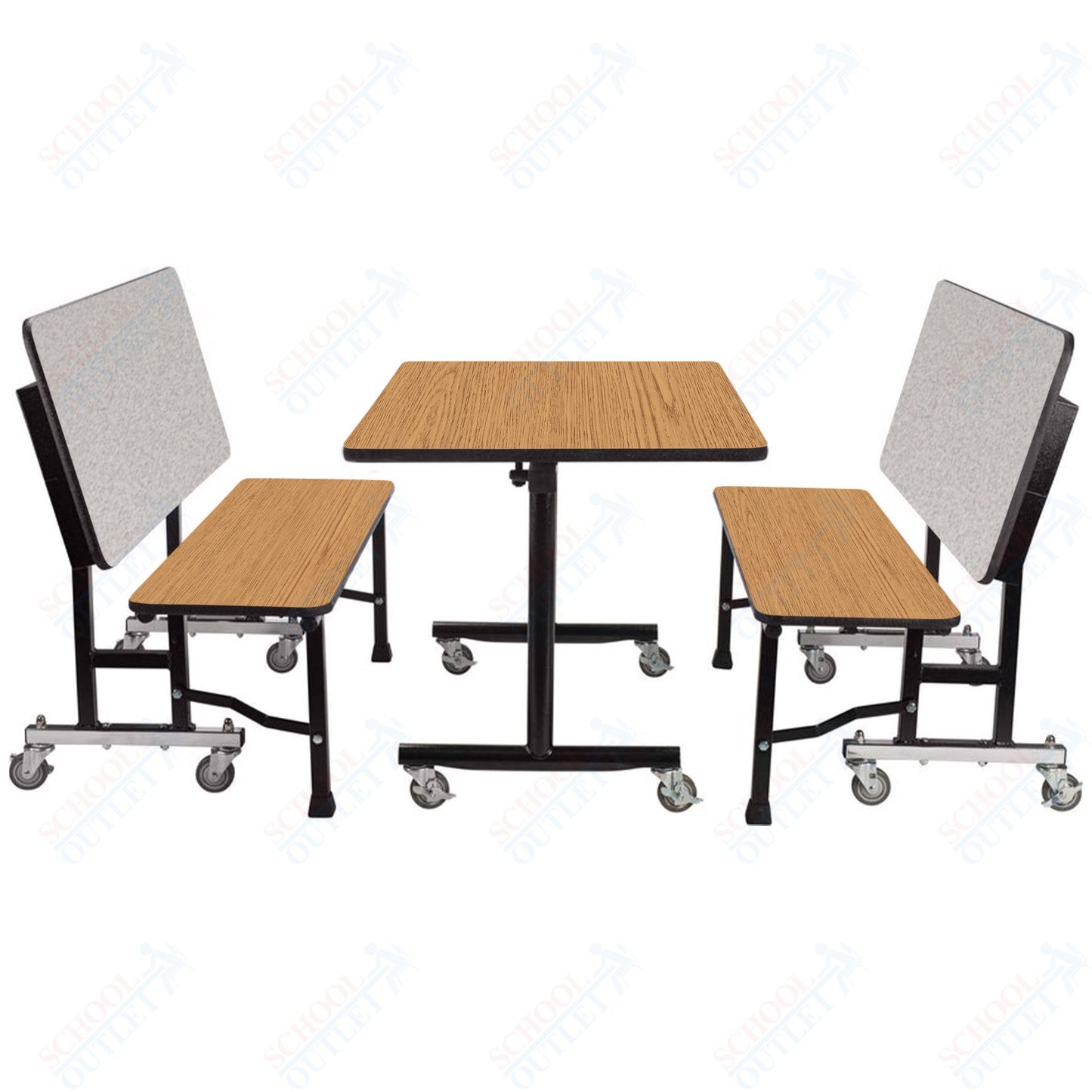 NPS ToGo Booth Set, (1) 30"x48" Table and (2) 48" Benches, MDF Core (National Public Seating NPS-TGBTH3048MDPE)