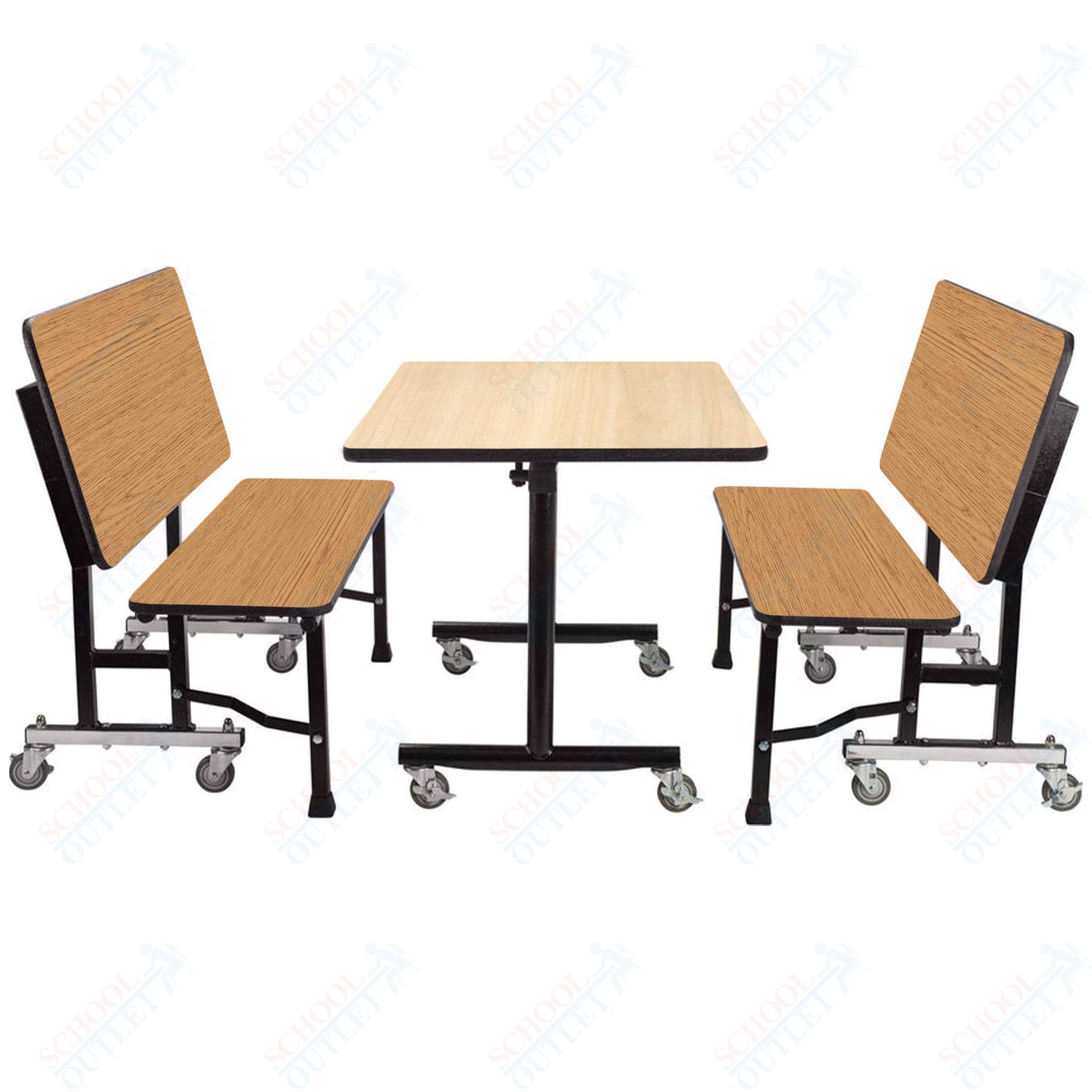 NPS ToGo Booth Set, (1) 30"x48" Table and (2) 48" Benches, MDF Core (National Public Seating NPS-TGBTH3048MDPE)