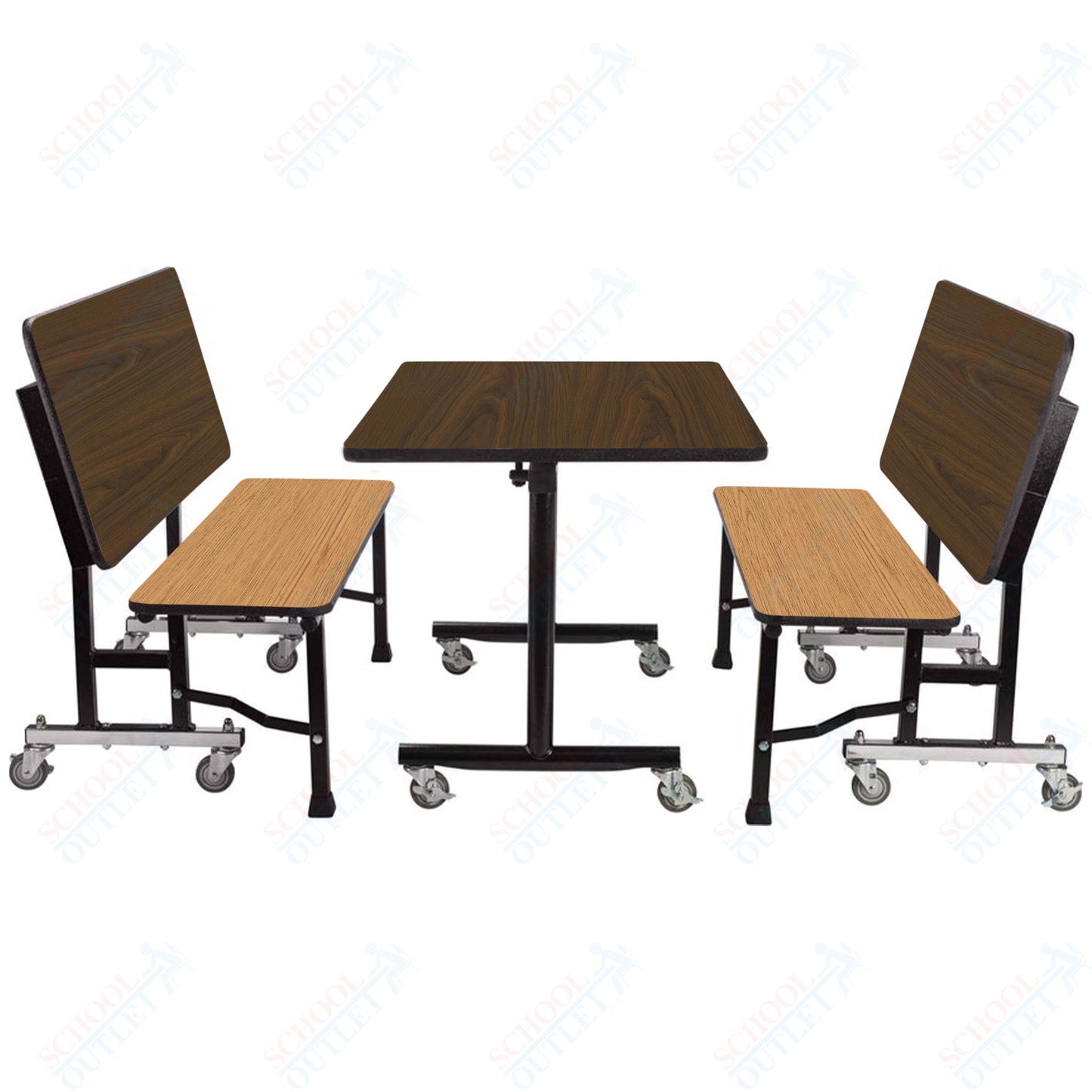 NPS ToGo Booth Set, (1) 30"x48" Table and (2) 48" Benches, MDF Core (National Public Seating NPS-TGBTH3048MDPE)