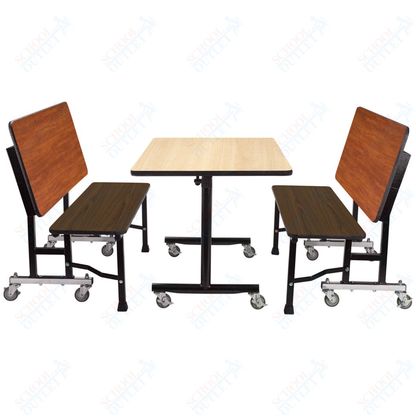 NPS ToGo Booth Set, (1) 30"x48" Table and (2) 48" Benches, MDF Core (National Public Seating NPS-TGBTH3048MDPE)